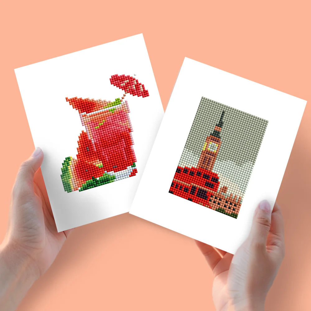 2 Mini Diamond Paintings – de Big Ben en Cocktail