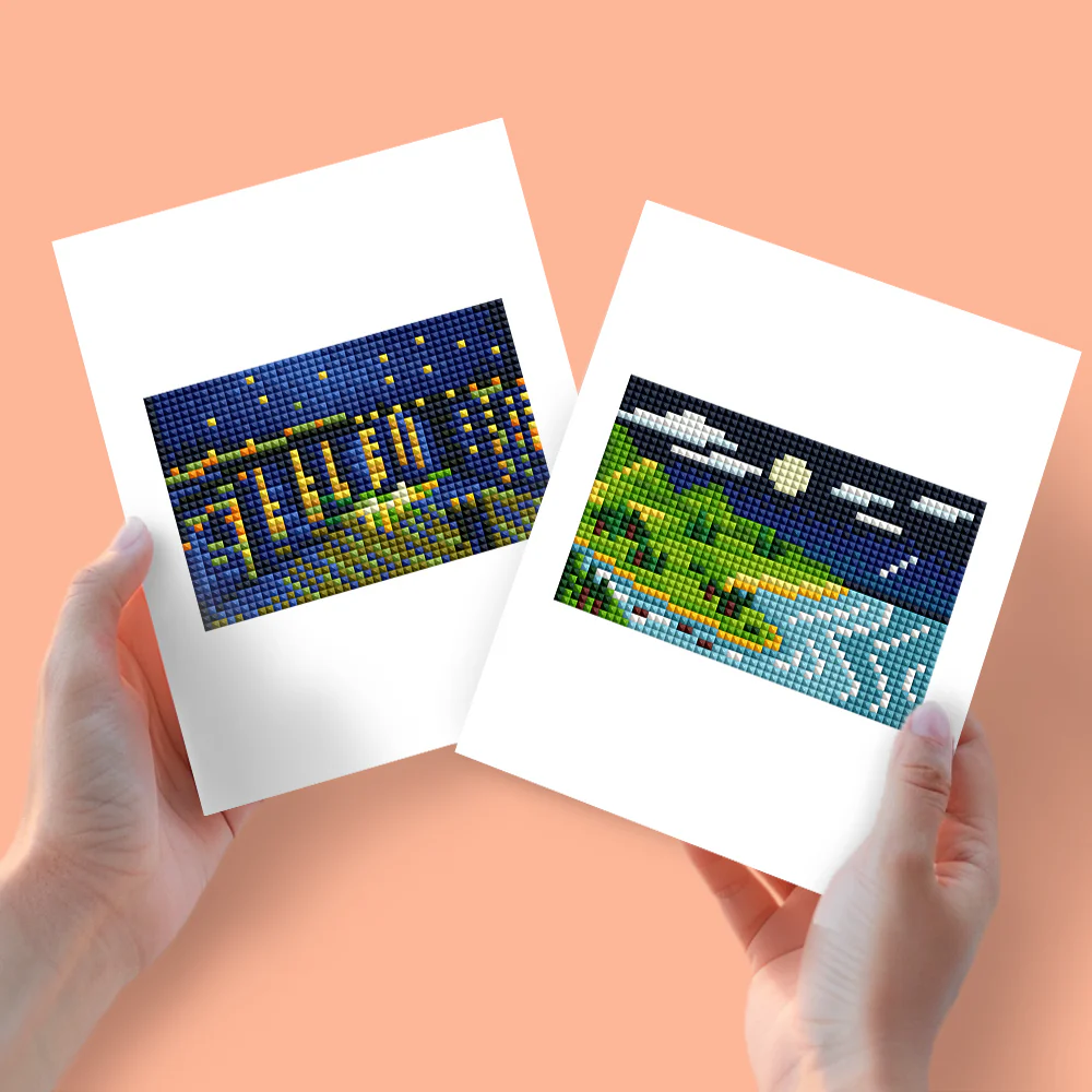 2 Mini Diamond Paintings – Landschap in de Avond