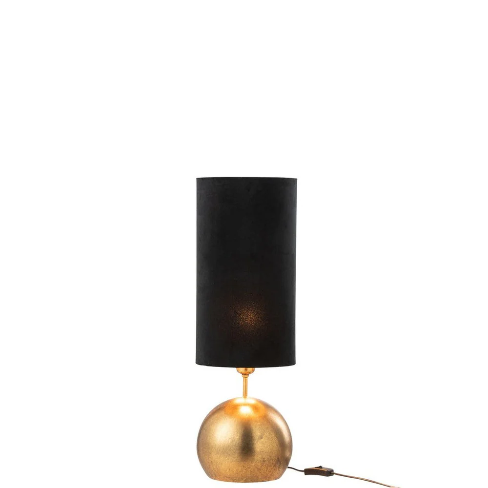 Tafellamp Bol Fluweel Ijzer, Cloth, Pvc Goud 20x20x58 cm