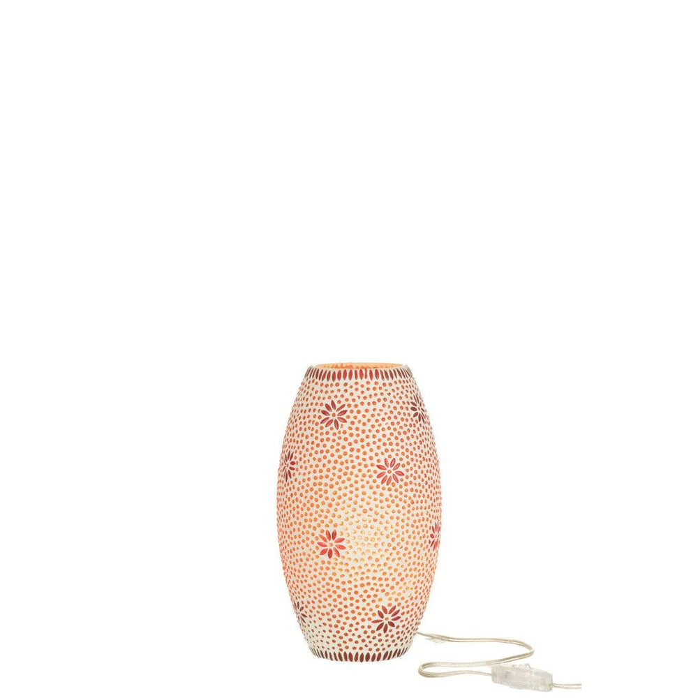 Tafellamp Bram Oranje Carton, Glas Rood 18x18x28 cm
