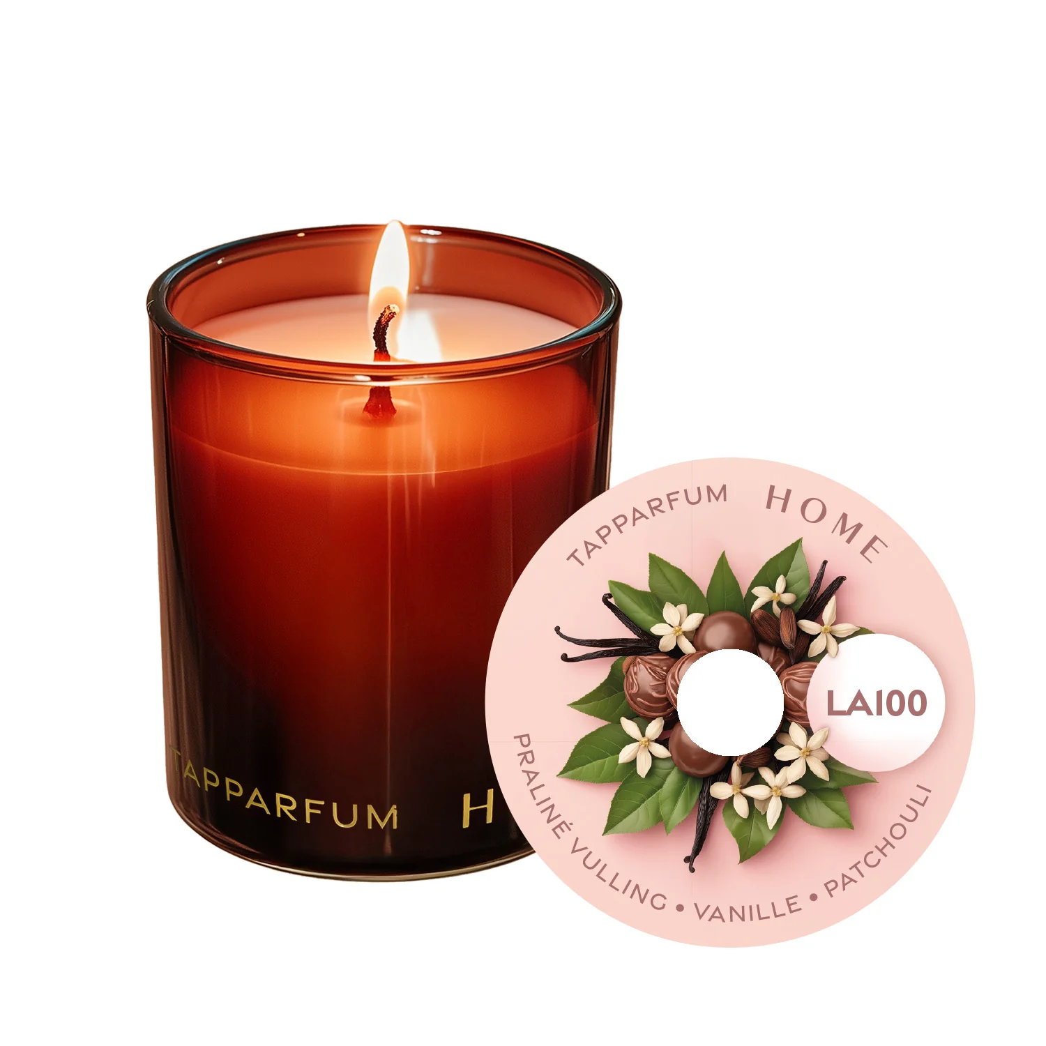 TapParfum HOME Geurkaars LA100 - Praline, Vanilla & Patchouli - Afbeelding 2