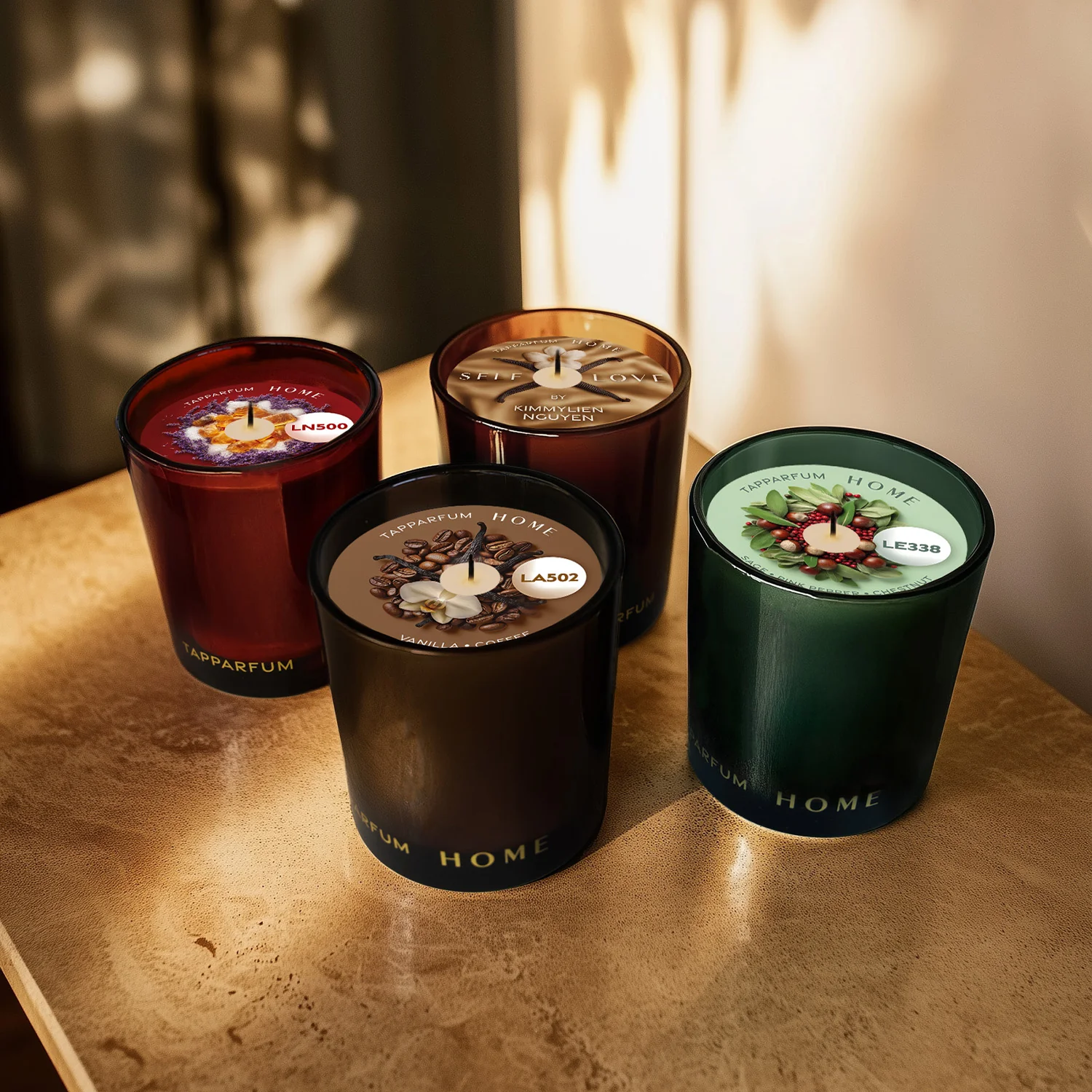 TapParfum HOME Geurkaars LE101 - Kaneel, Leder & Amber - Afbeelding 3