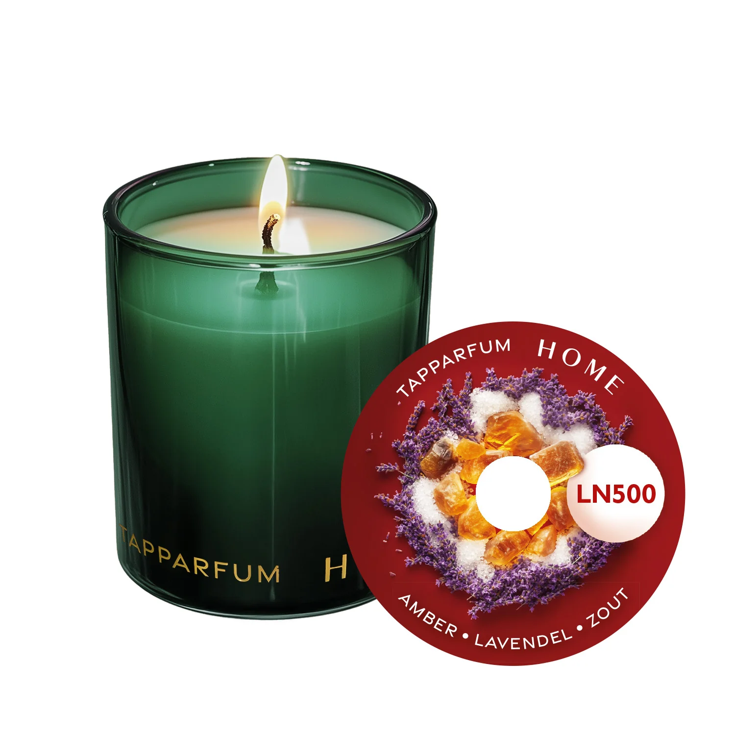 TapParfum HOME Geurkaars LN500 - Amber, Lavendel & Zout - Afbeelding 2