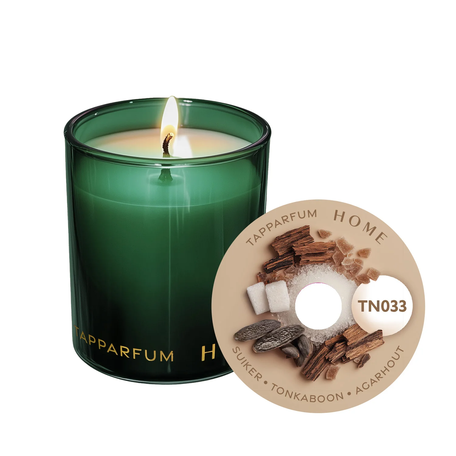 TapParfum HOME Geurkaars TN033 - Suiker, Tonka Bonen & Oud - Afbeelding 2