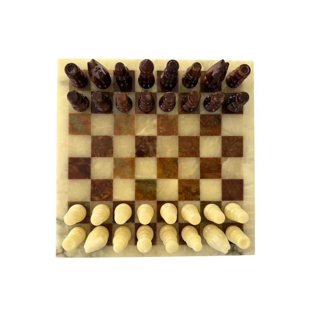 SCHAAKSPEL | ALABASTER | BRUIN | CREME | VINTAGE SCHAAKSPEL | ALABASTER | BRUIN | CREME | VINTAGE