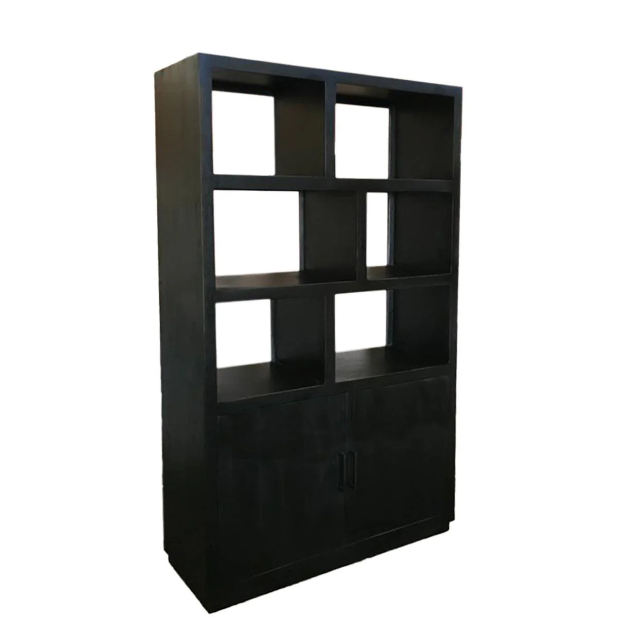 Vitrinekast Jaxx Mangohout Zwart 120x45x200 cm