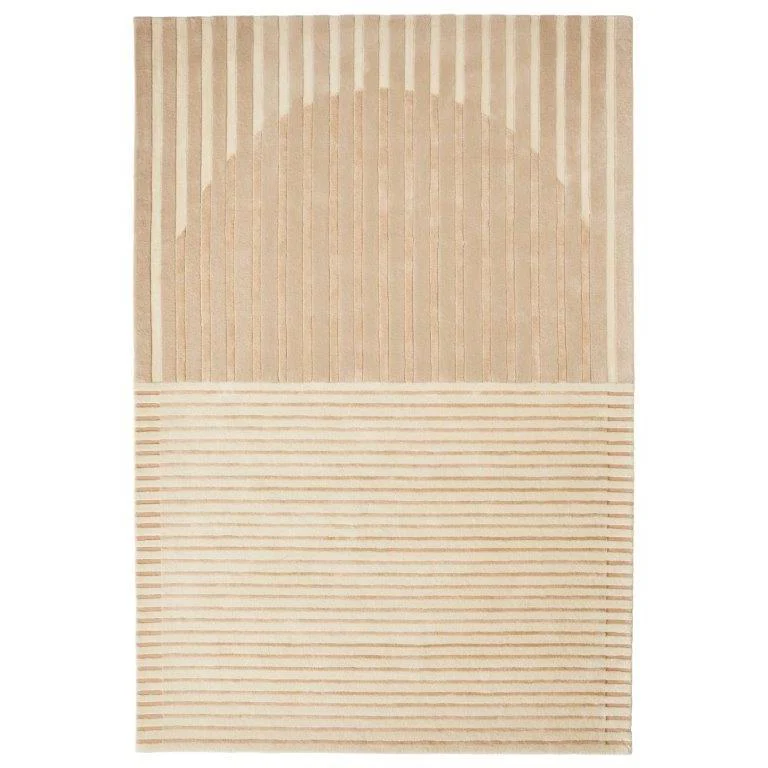 Vloerkleed 140×200 cm Fano White Beige Wol