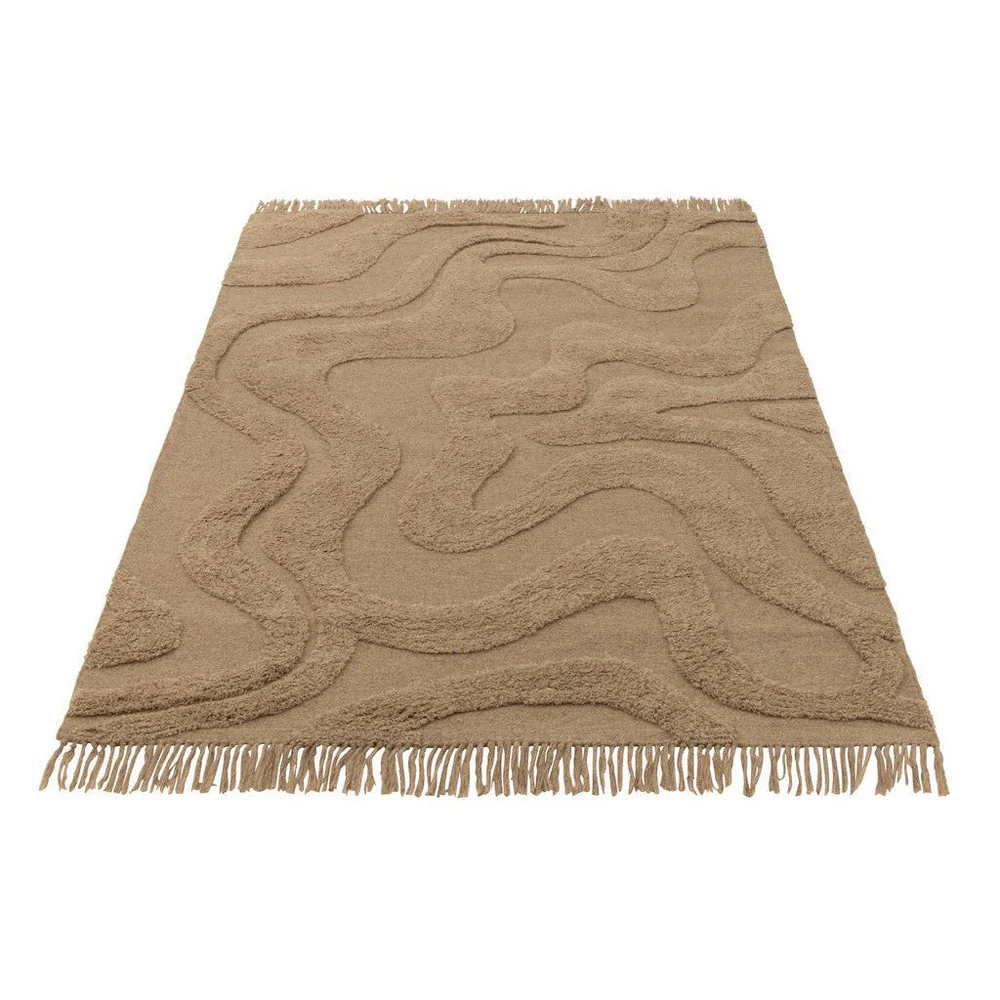 Vloerkleed Beige Katoen Franjes 160×230 cm Vloerkleed Beige Katoen Franjes 160×230 cm