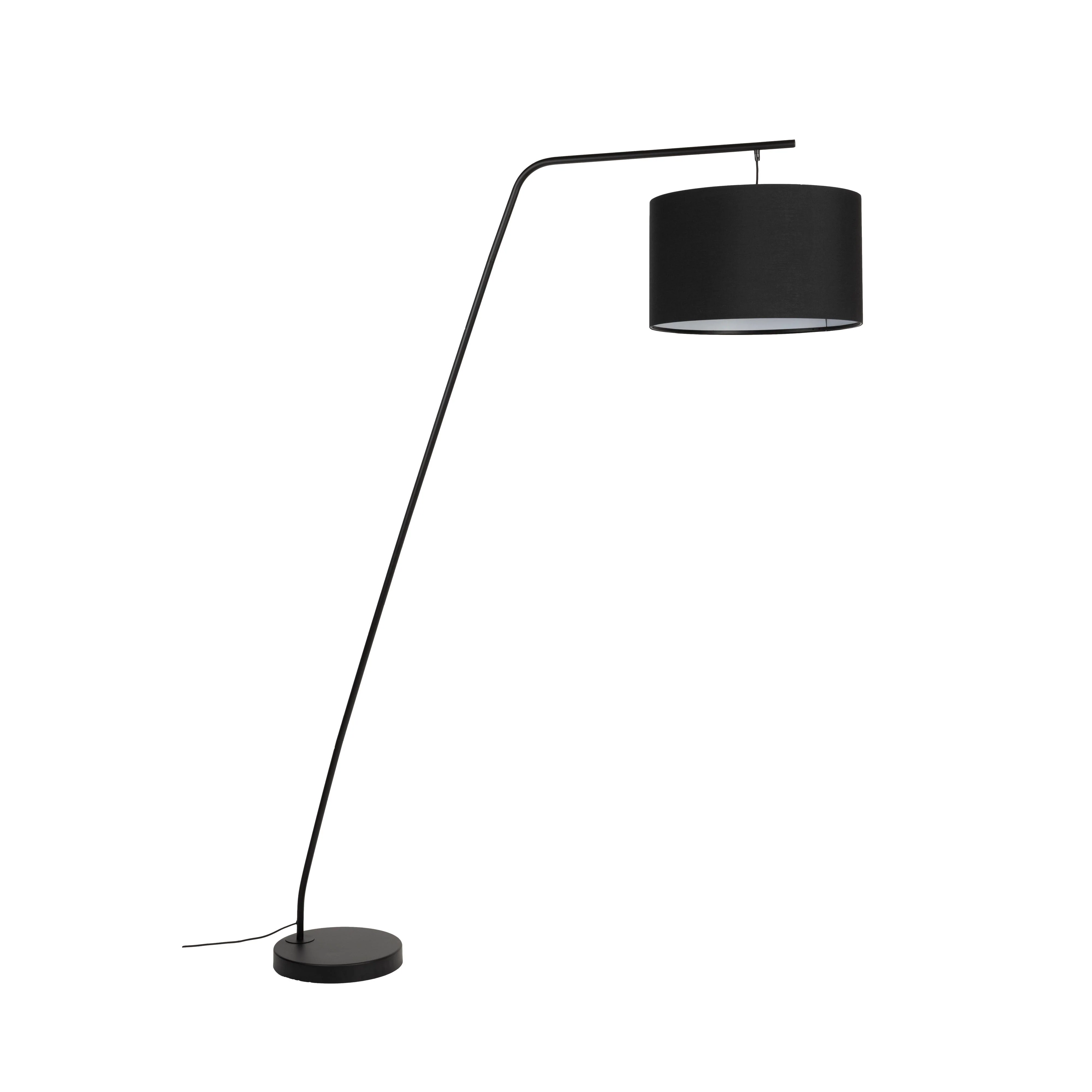 Vloerlamp Martine Metaal, Cotton,Polyester Zwart 160×50 cm E27
