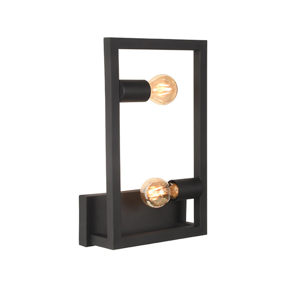 Wandlamp Quadrato Metaal Zwart 10x20x40 cm
