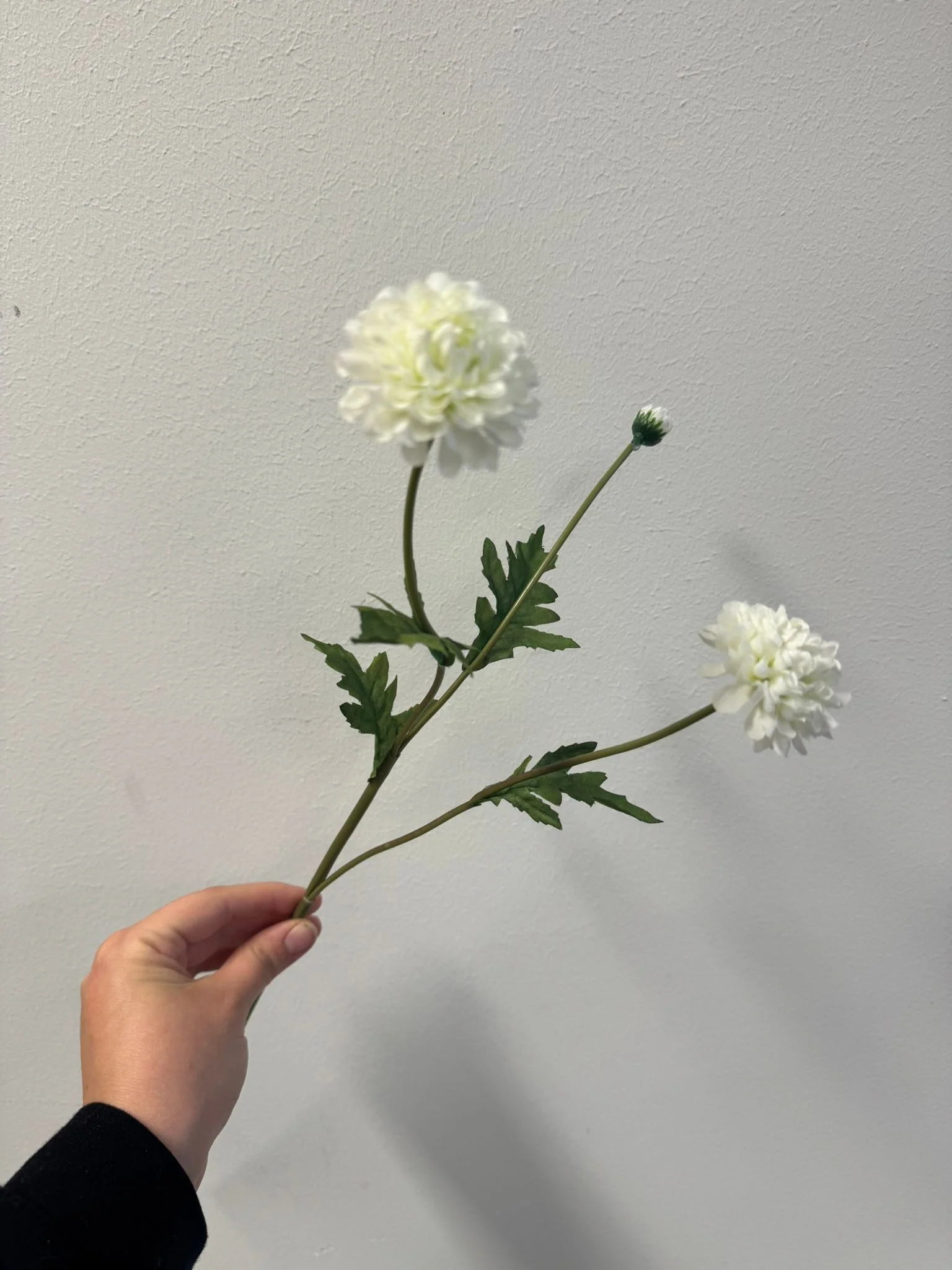 Dahlia tros wit UV (kunstbloem)