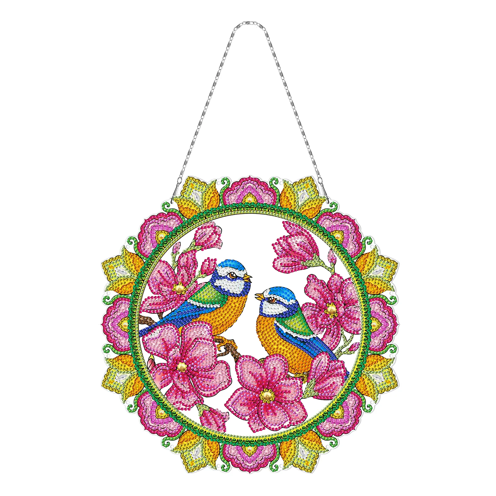 Vogels met Roze Bloemen Decoratiekrans Vogels met Roze Bloemen Decoratiekrans