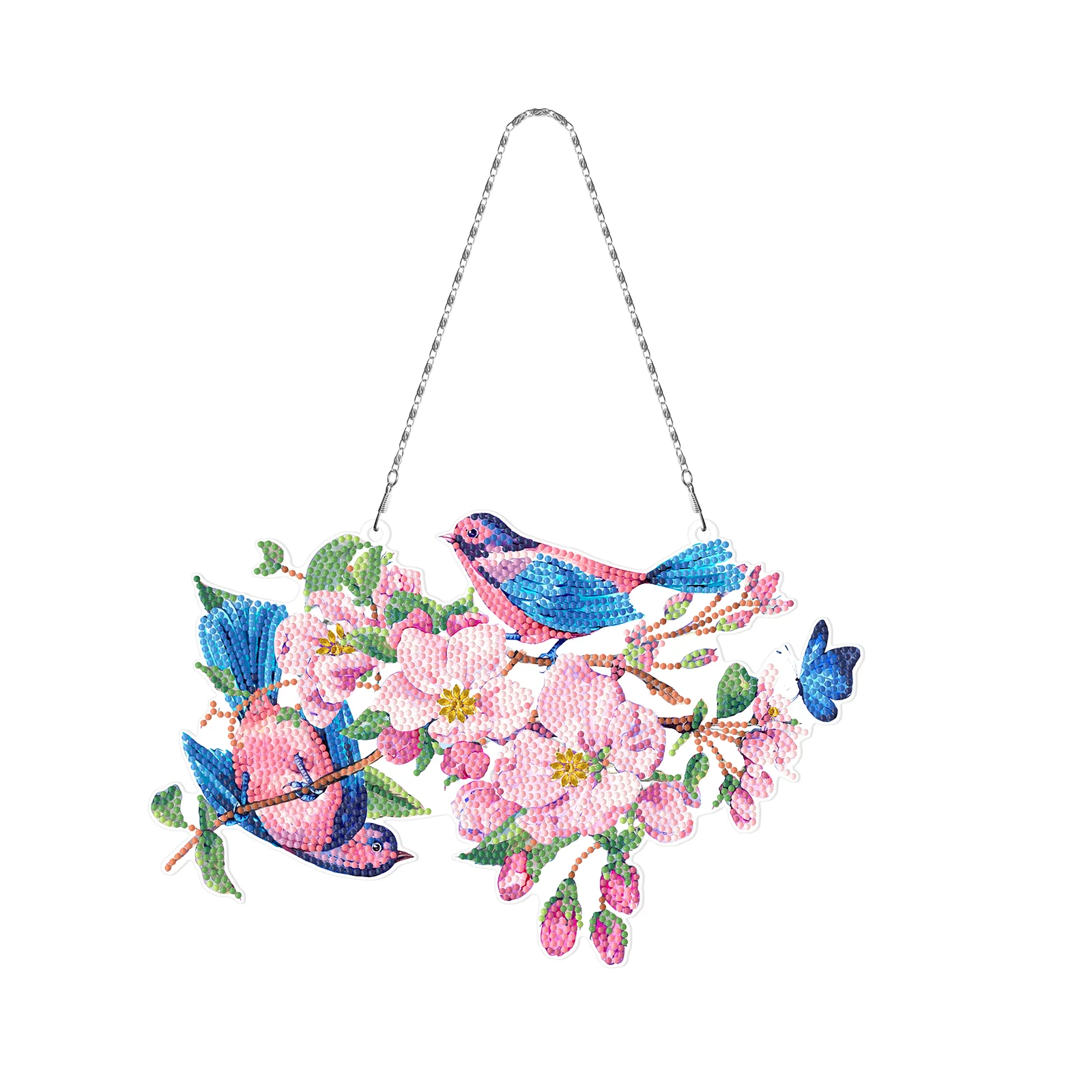 Vogels met Roze Bloemen Muurhanger Vogels met Roze Bloemen Muurhanger
