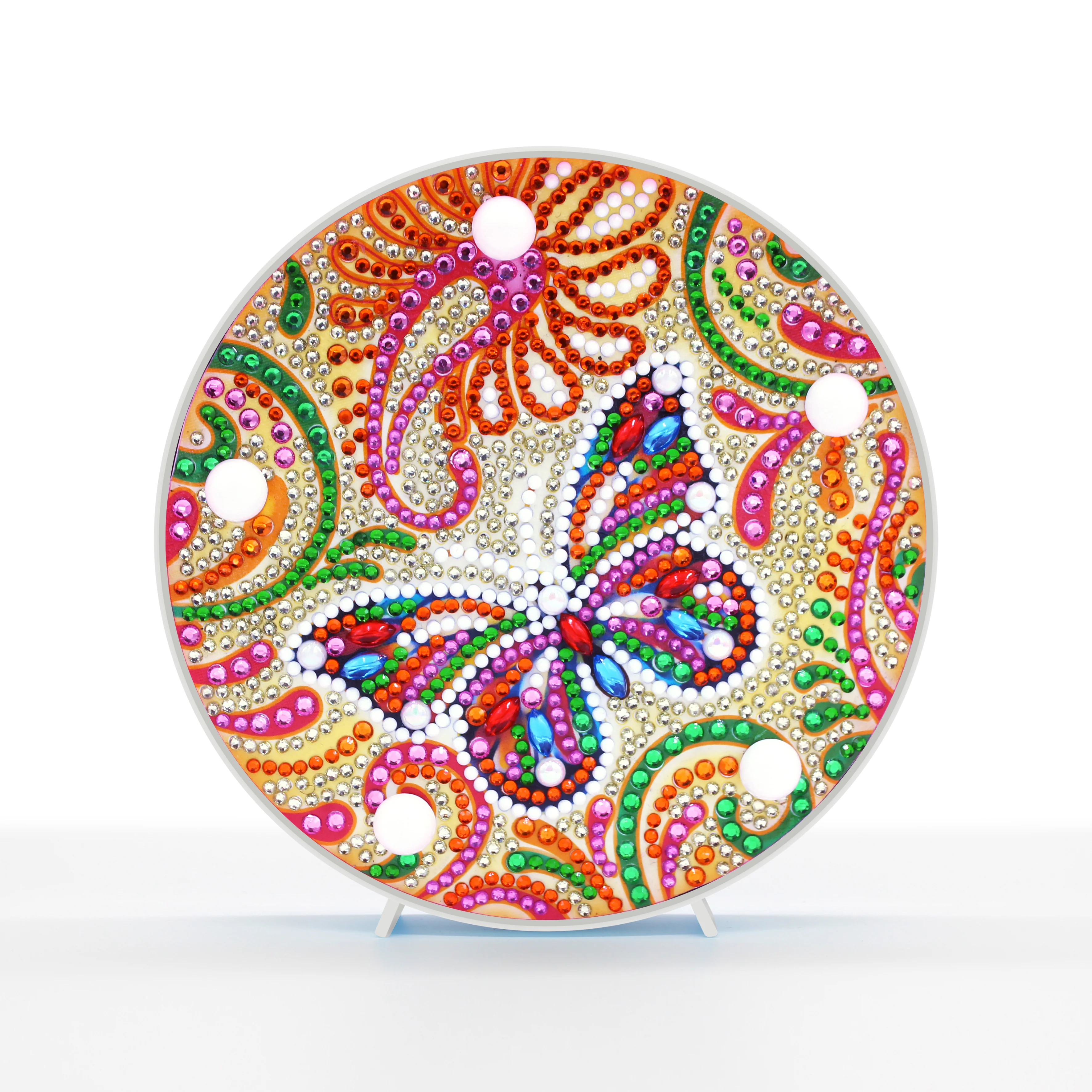 Diamond Painting Ronde Lampje – Vlinder