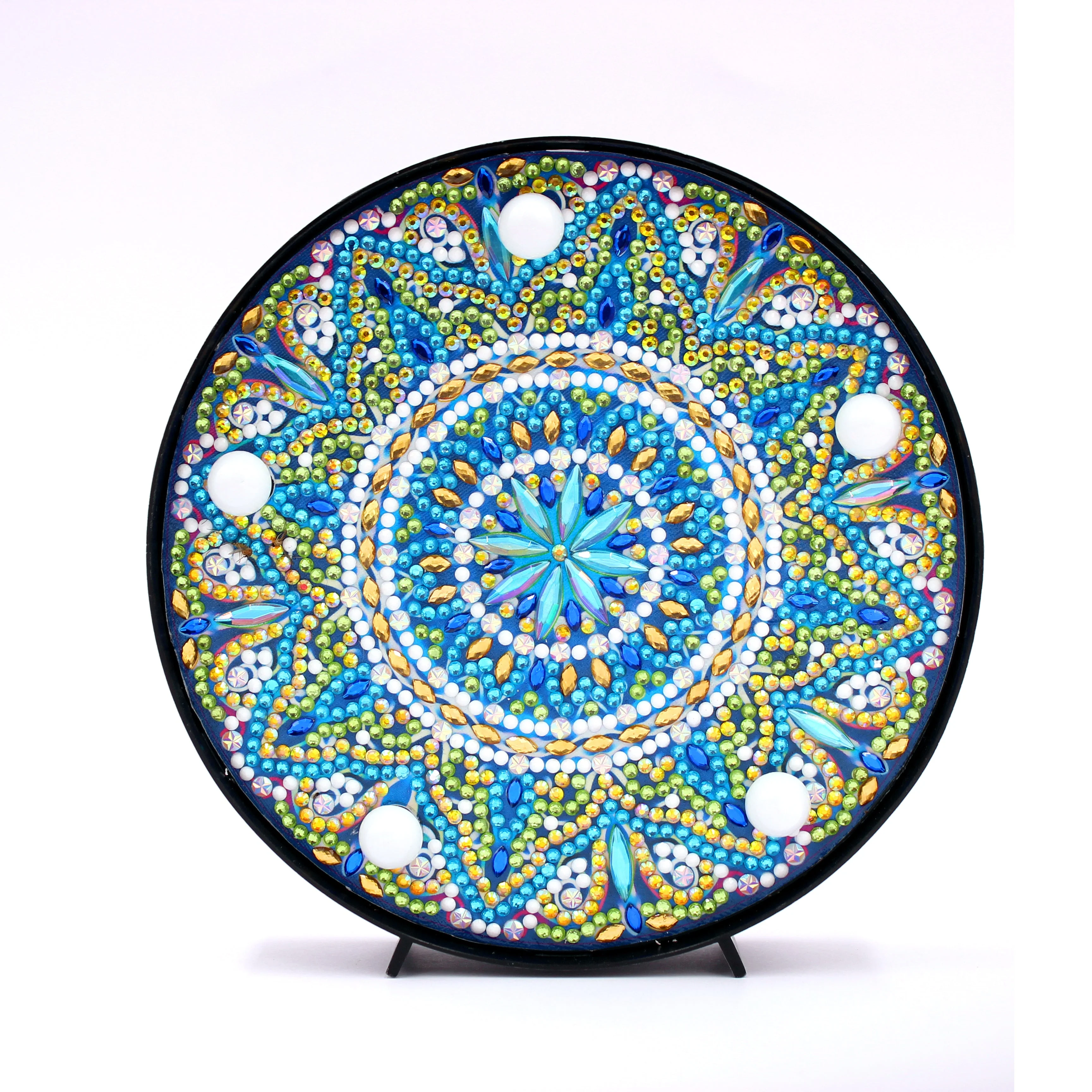 Diamond Painting Ronde Lampje – Blauwe Mandala