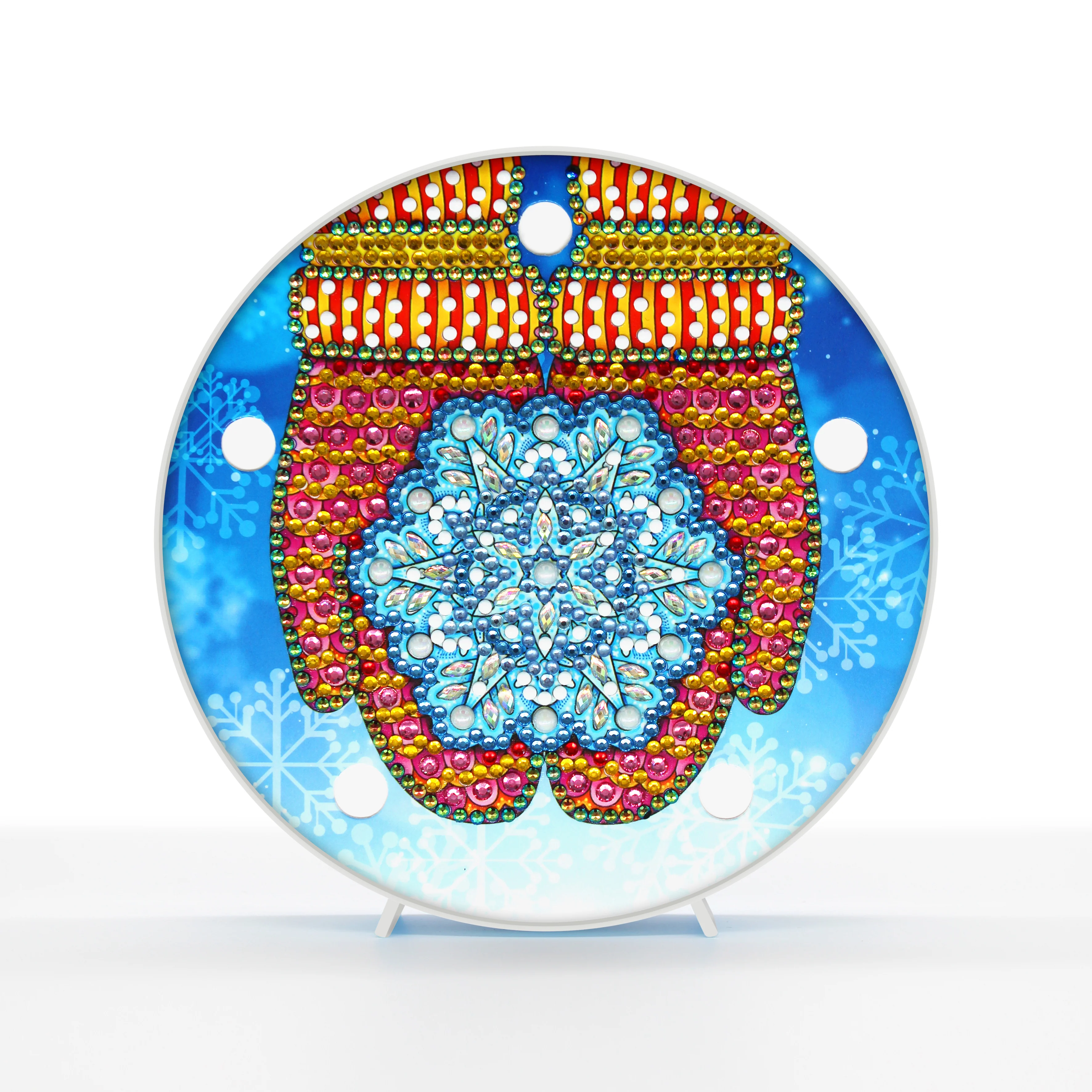 Diamond Painting Ronde Lampje – Grote Sneeuwvlok