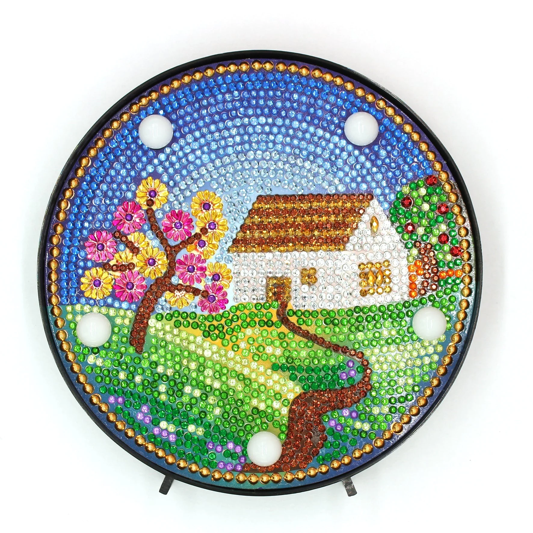 Diamond Painting Ronde Lampje – Huisje in de Natuur Diamond Painting Ronde Lampje – Huisje in de Natuur