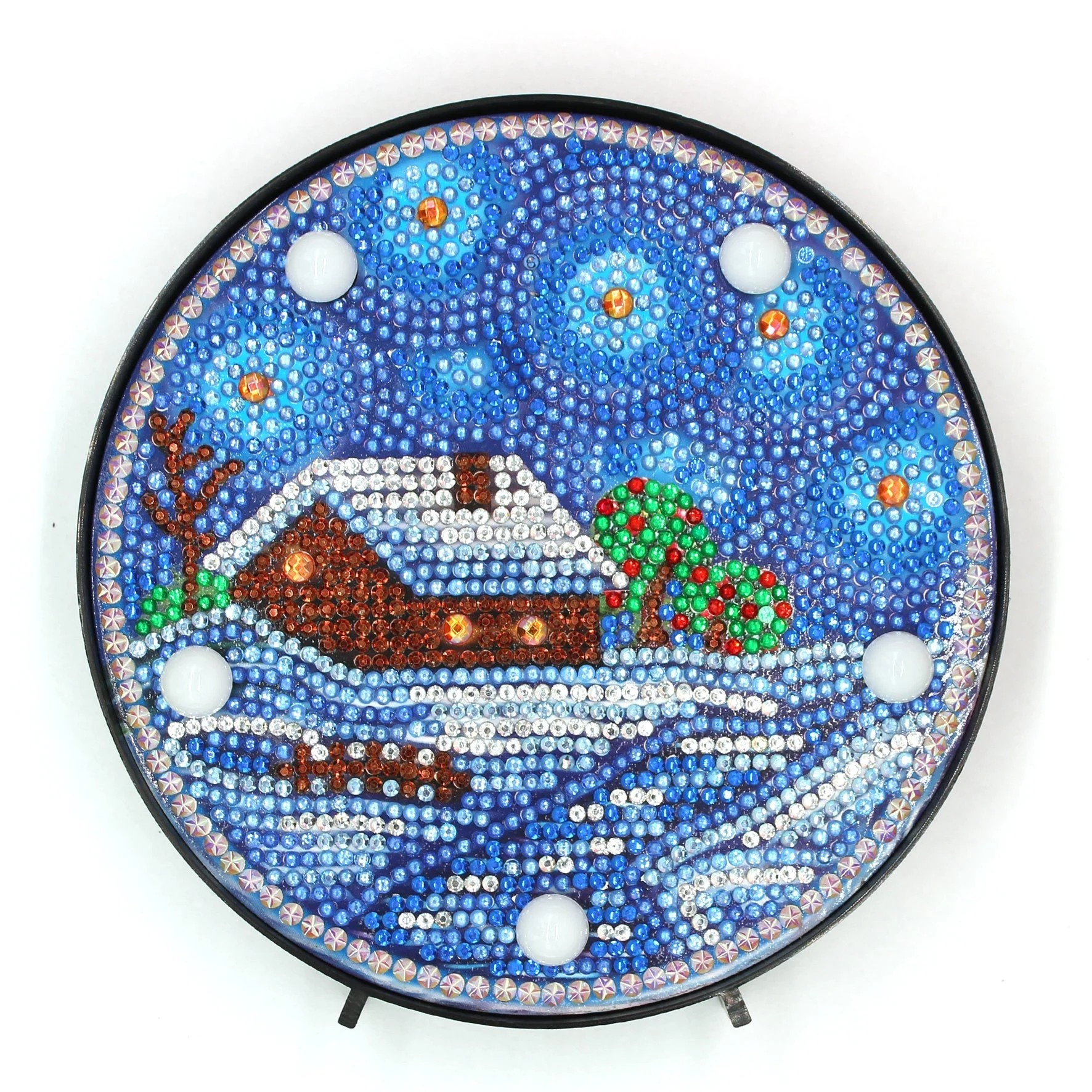 Diamond Painting Ronde Lampje – Huis in de Sneeuw Diamond Painting Ronde Lampje – Huis in de Sneeuw
