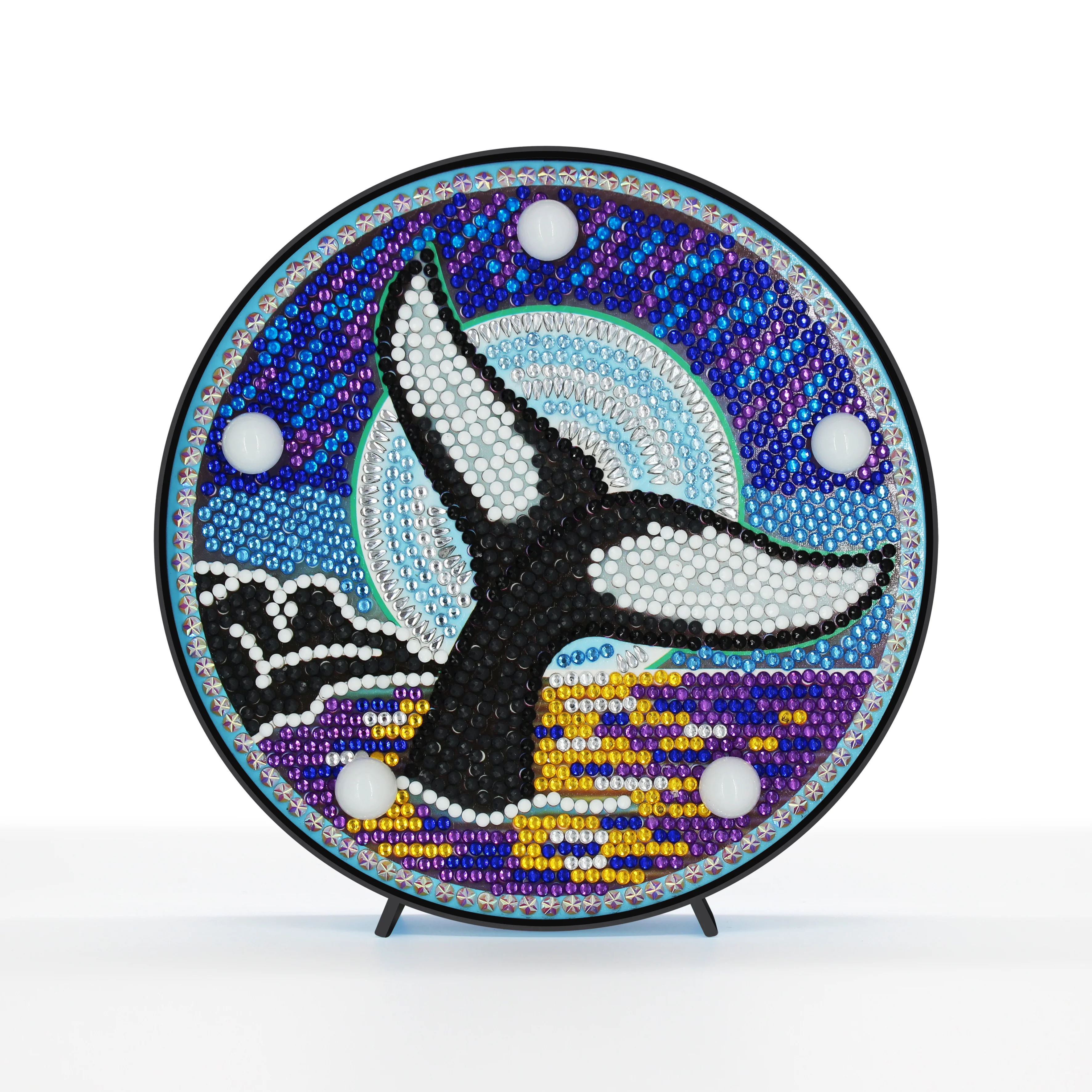 Diamond Painting Ronde Lampje – Walvis