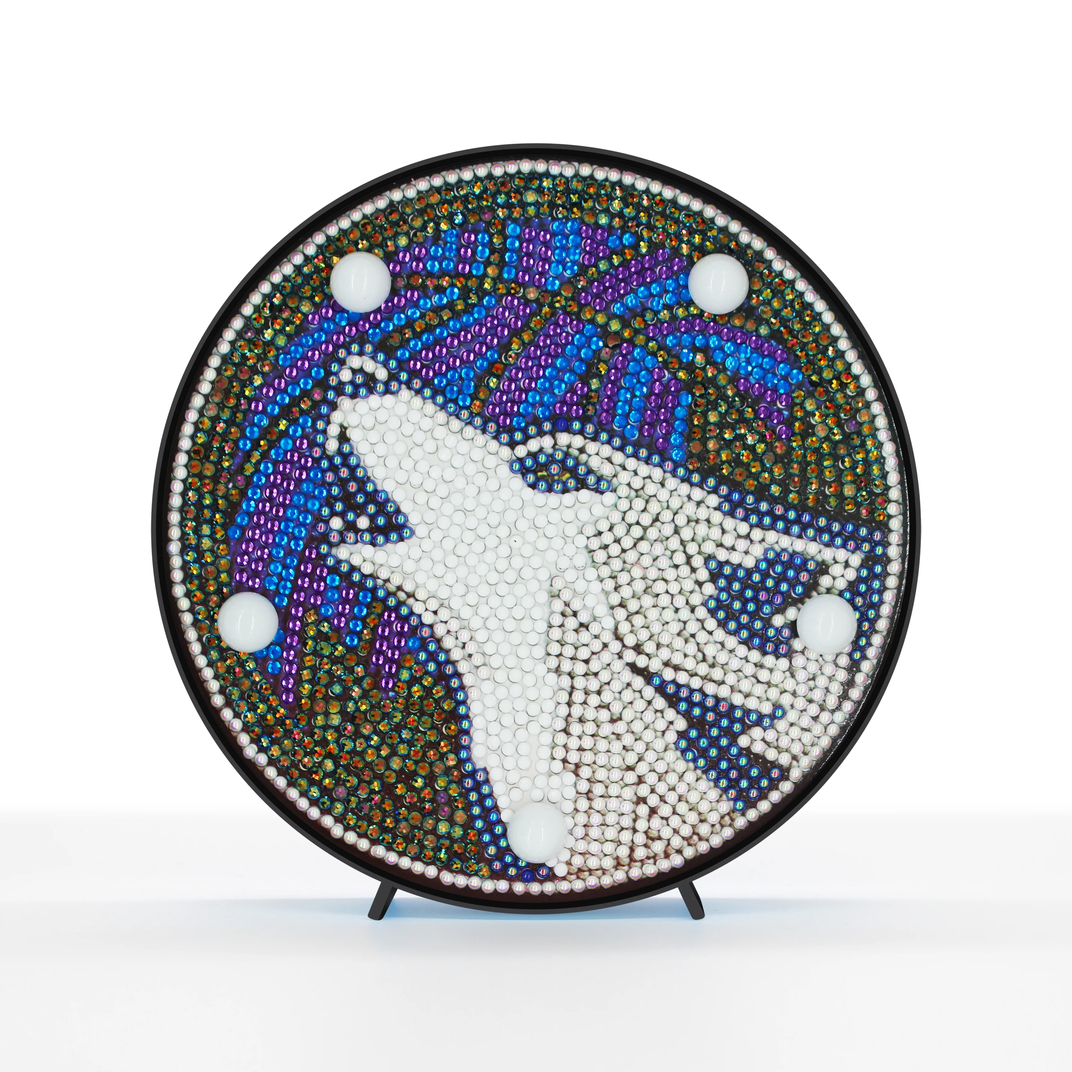 Diamond Painting Ronde Lampje – Huilende Wolf