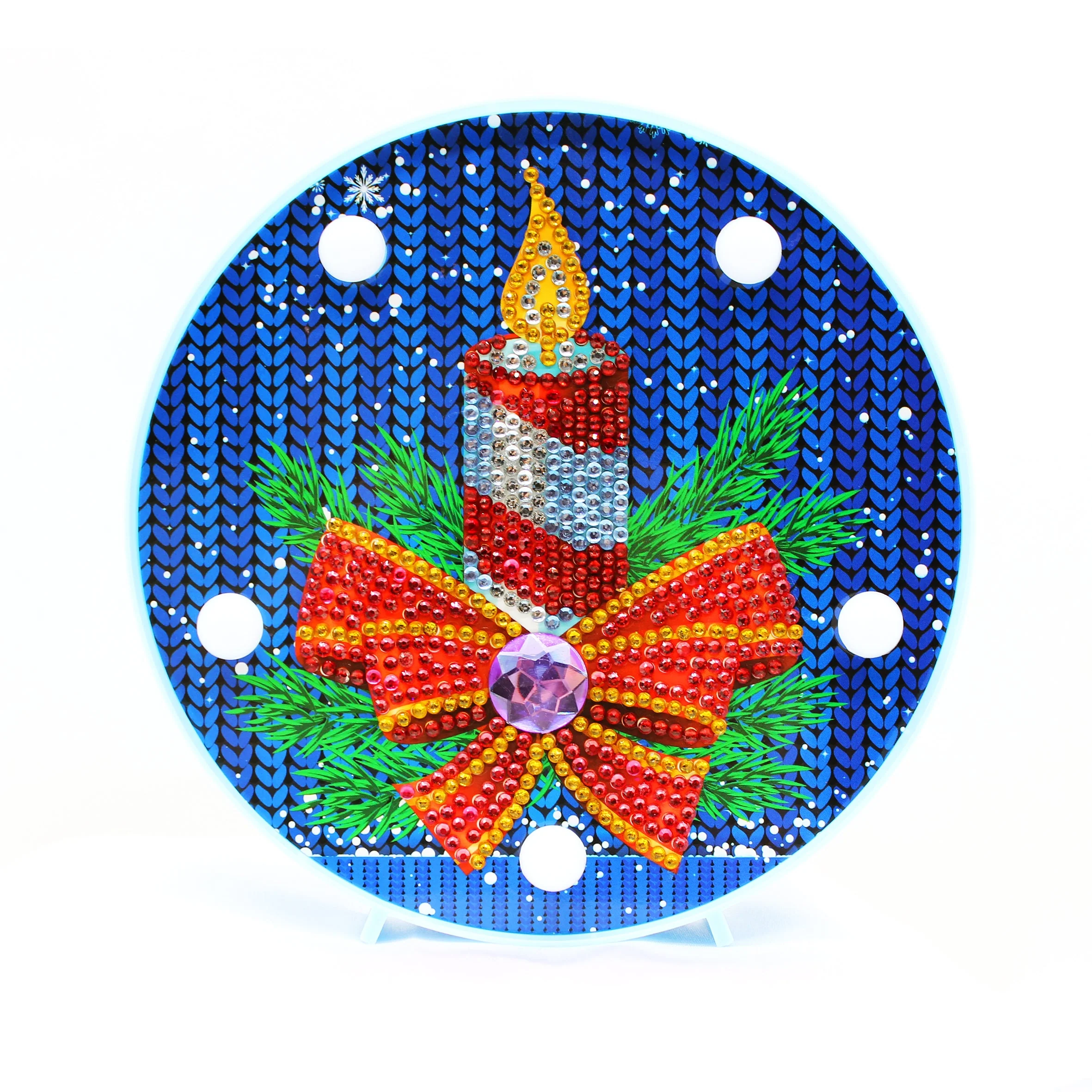 Diamond Painting Ronde Lampje – Kerstkaars