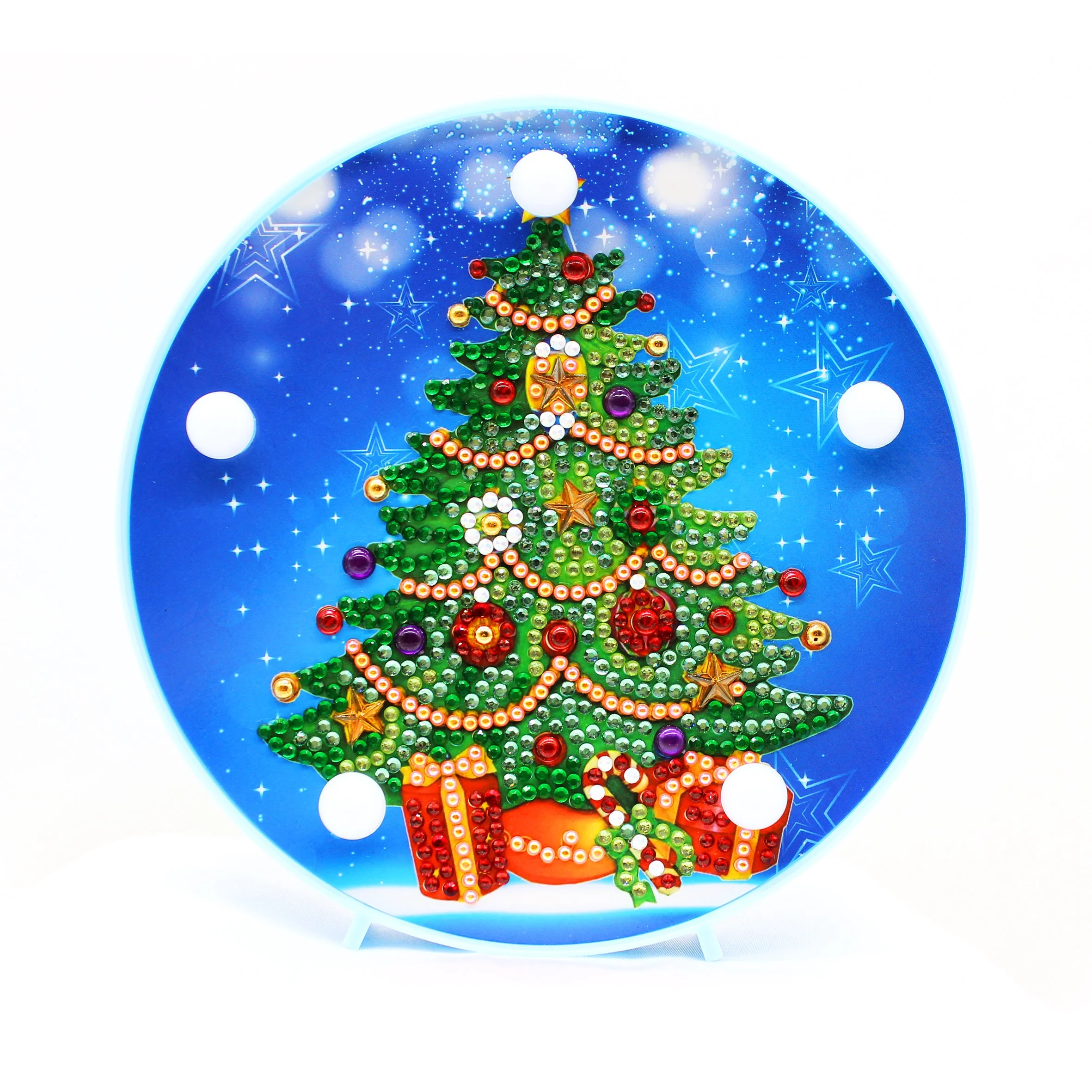Diamond Painting Ronde Lampje – Kerstboom