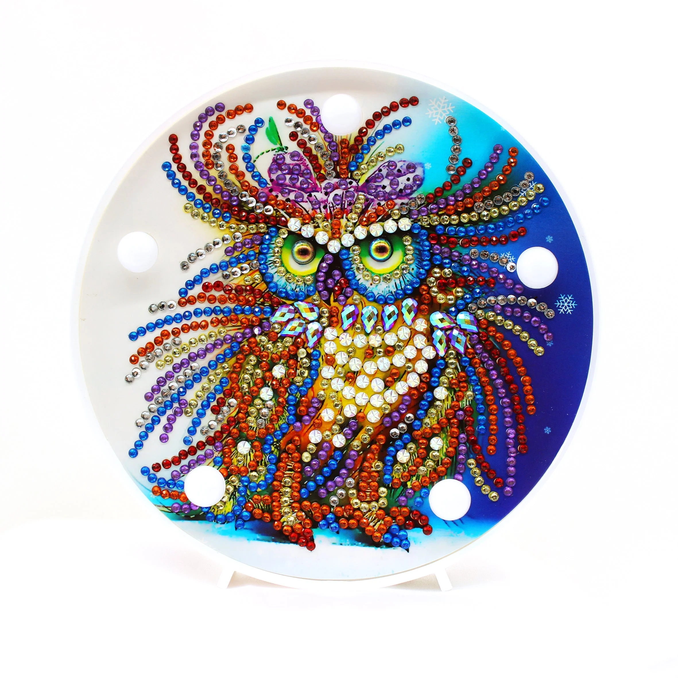 Diamond Painting Ronde Lampje – Grote Uil