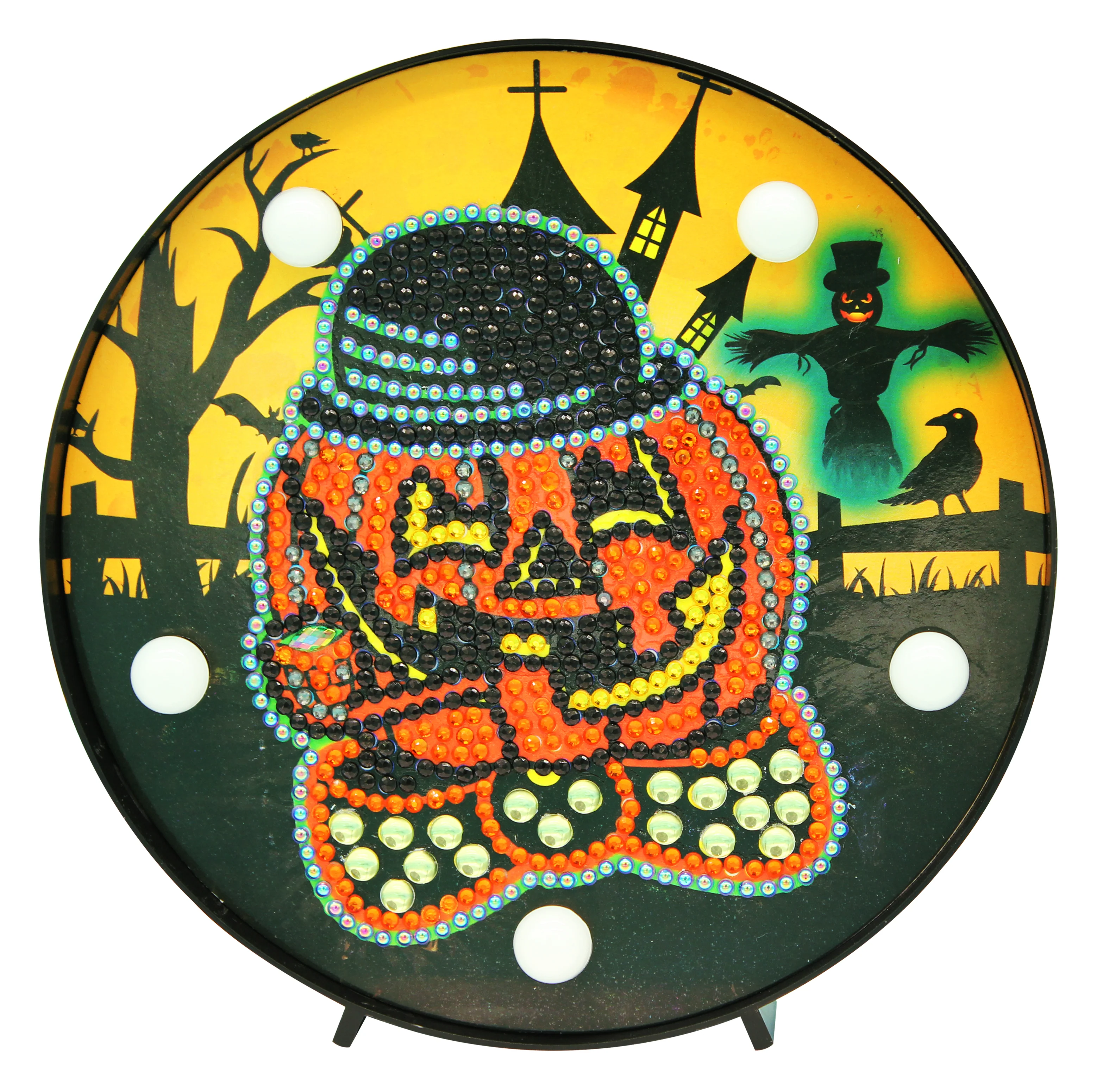 Diamond Painting Ronde Lampje – Halloween Pompoen Diamond Painting Ronde Lampje – Halloween Pompoen