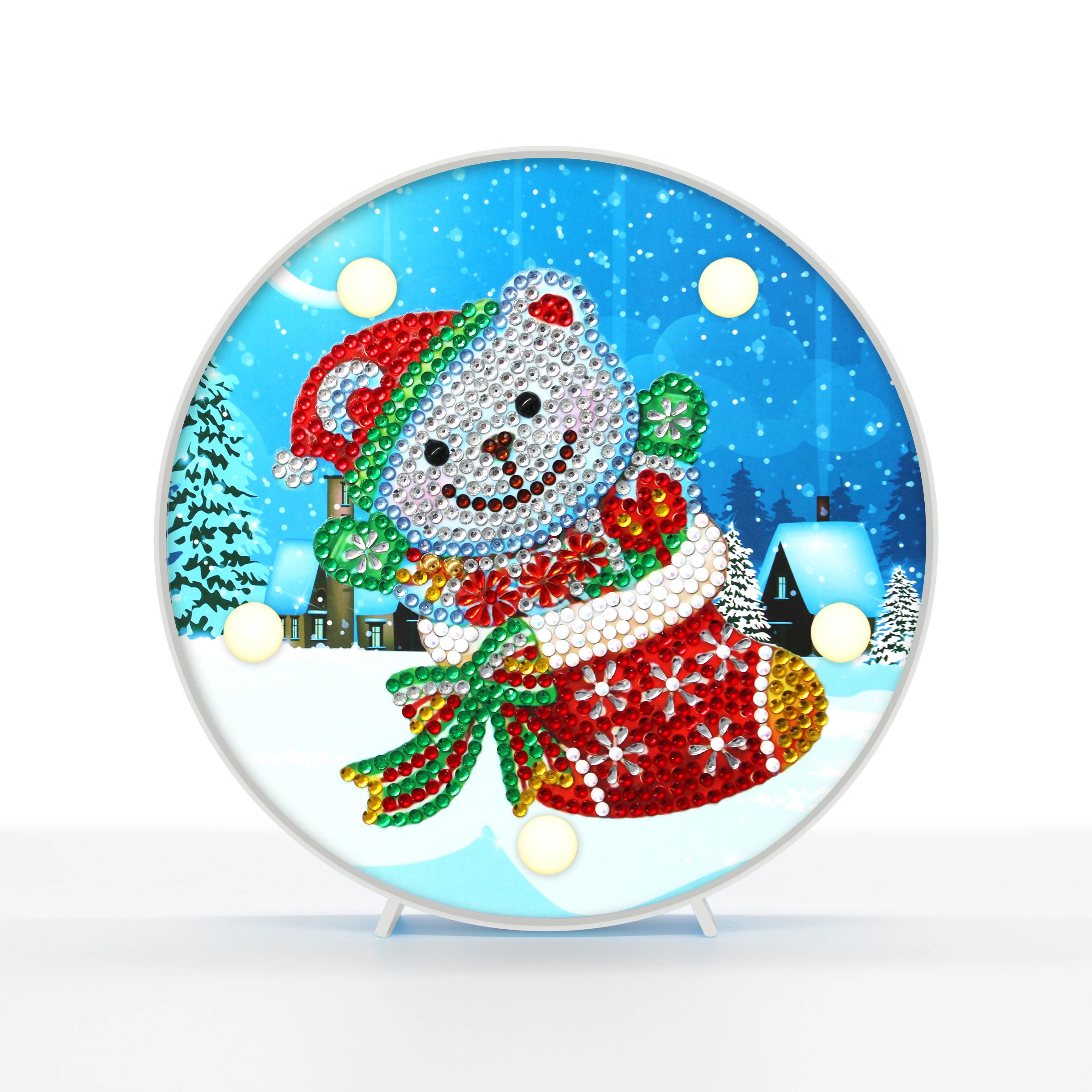 Diamond Painting Ronde Lampje – Kerstbeer Diamond Painting Ronde Lampje – Kerstbeer