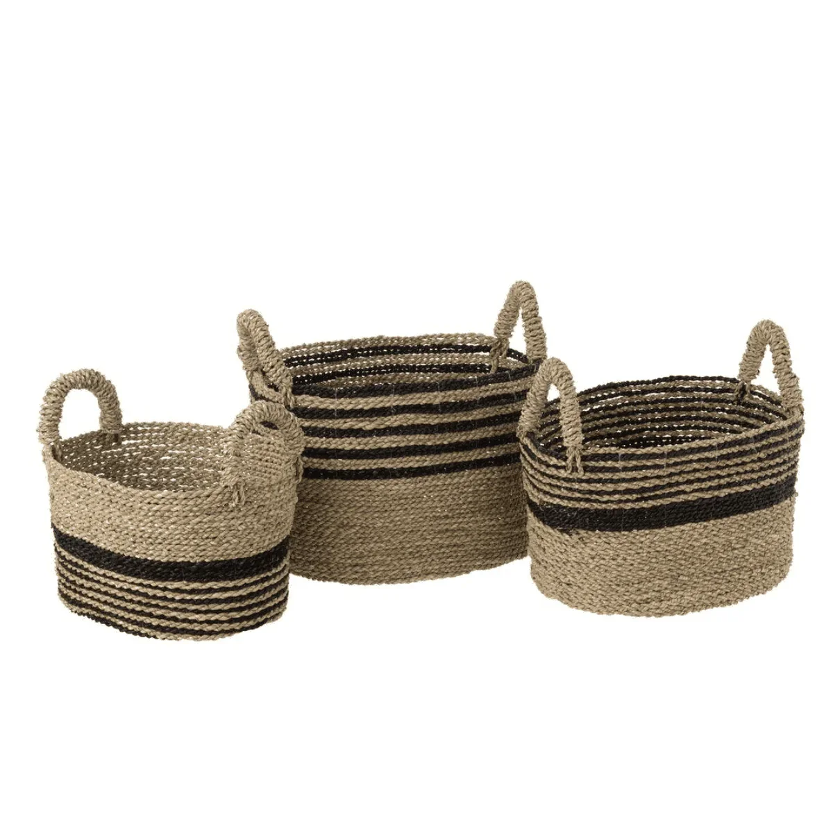 Manden – Aline – Zeegras – Zwart/ Natuurlijk – Set van 3