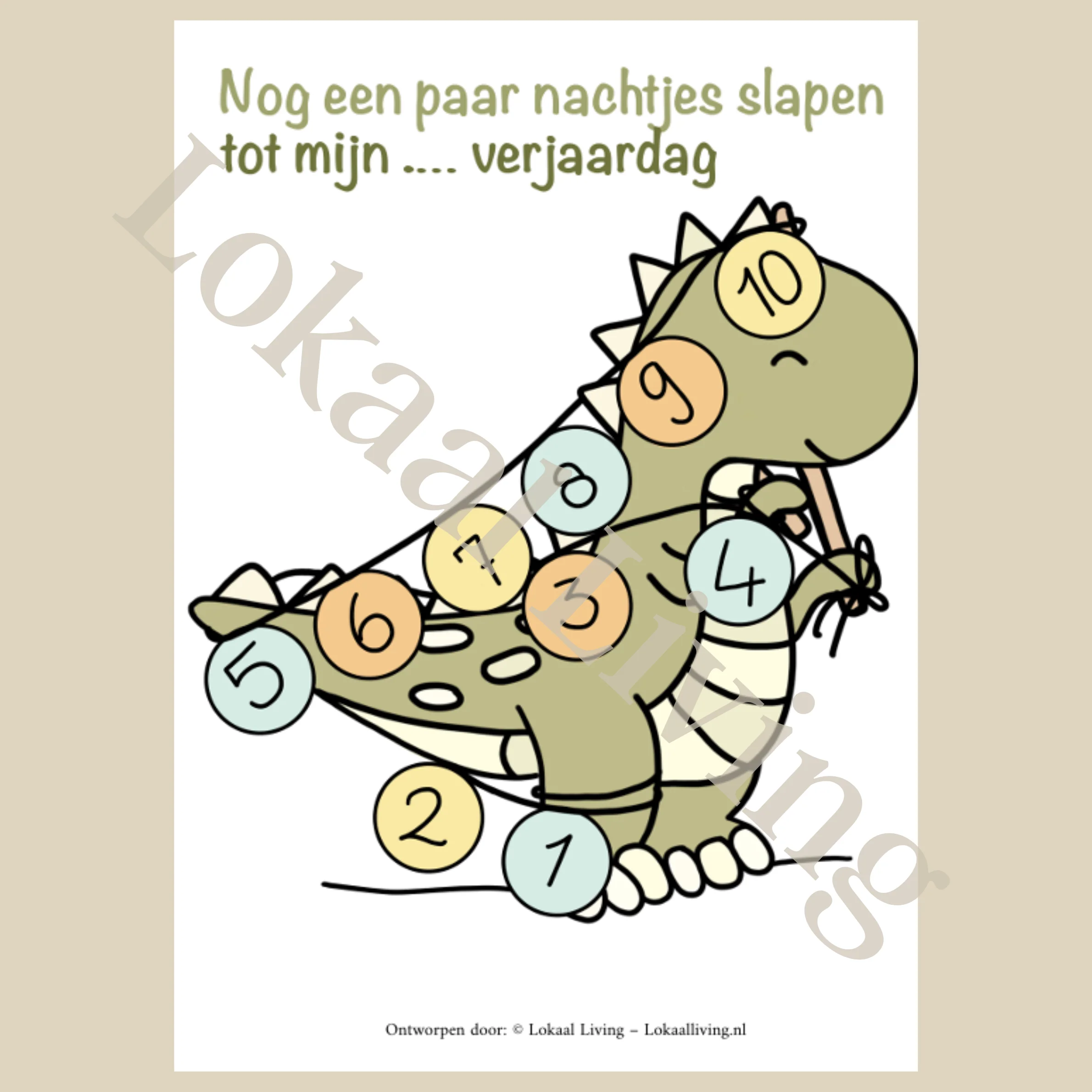 Aftelposter T-rex (Printable)