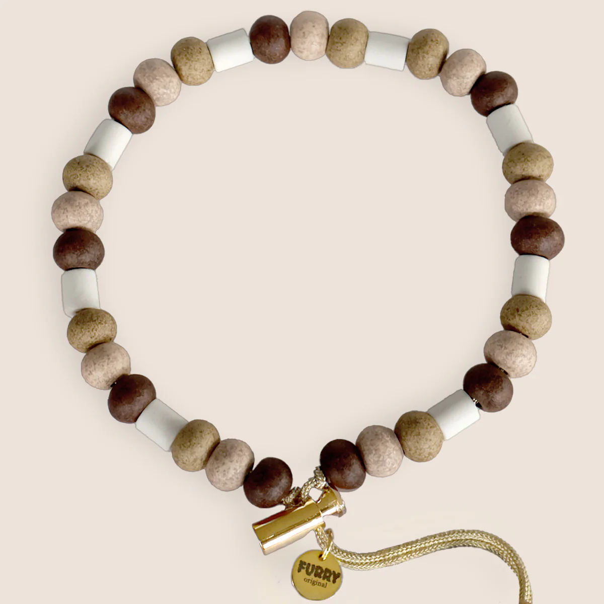 Natuurlijke Anti-tekenketting ‘sand stone’ Furry Original