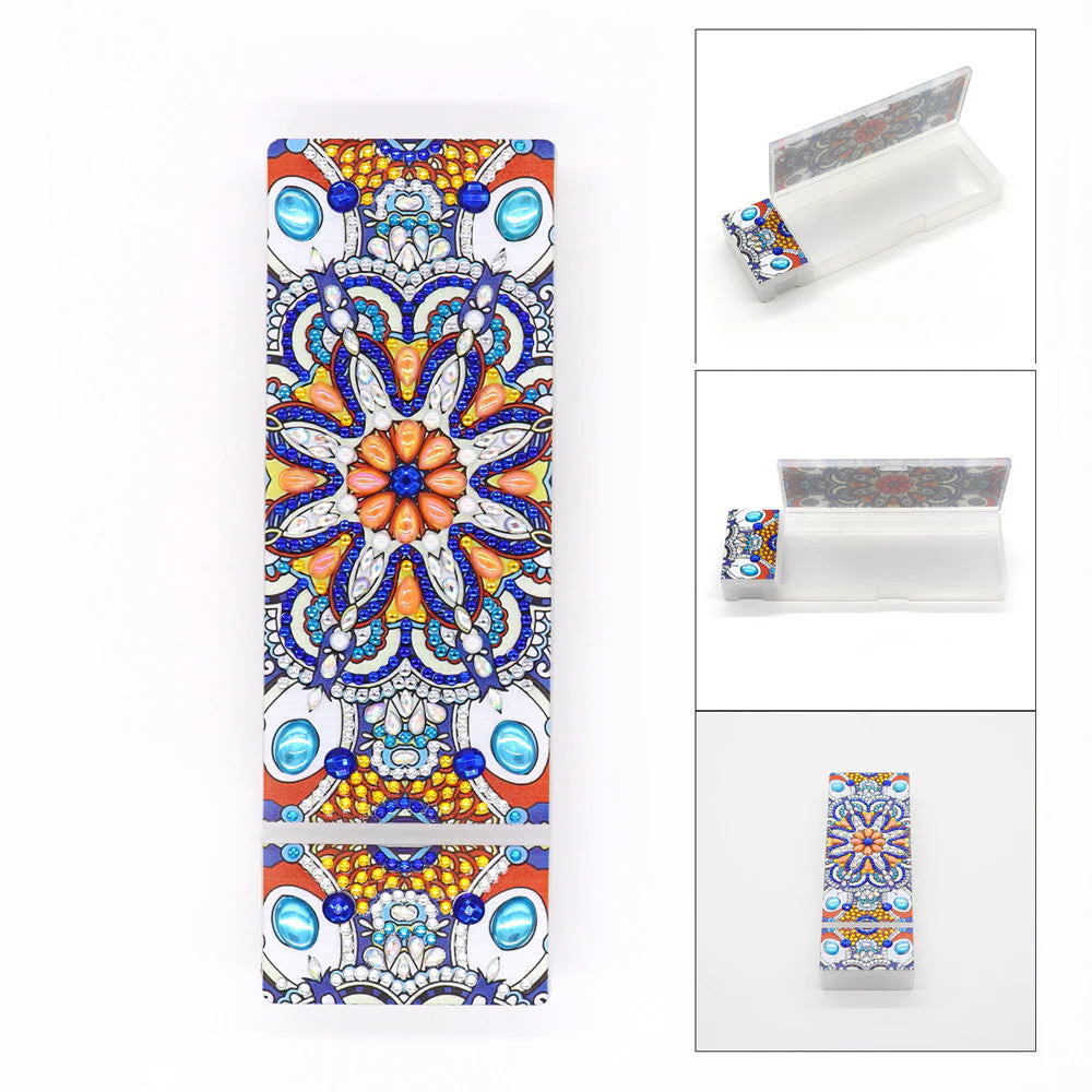 Diamond Painting Pennen Opbergdoosje – Blauwe Mandala Diamond Painting Pennen Opbergdoosje – Blauwe Mandala