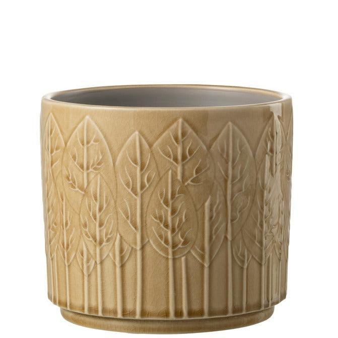 Bloempot – Blad – Keramiek – Beige – L