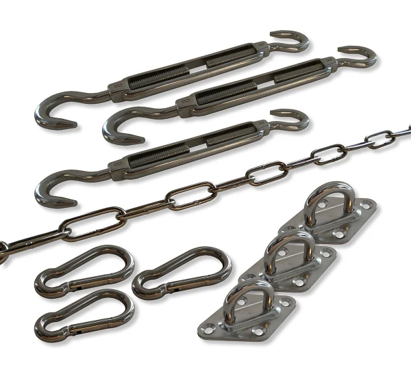 Shadow Comfort RVS M10 bevestigingsset Driehoek Schaduwdoek