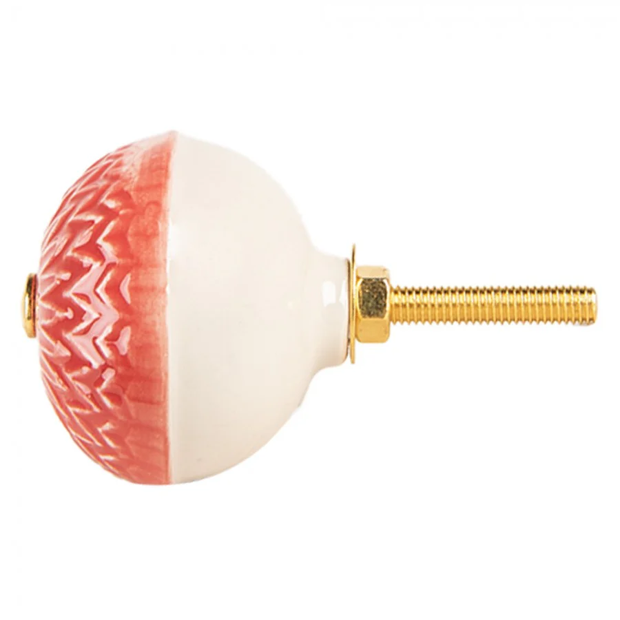 Kastknop Rood/beige Clayre & Eef