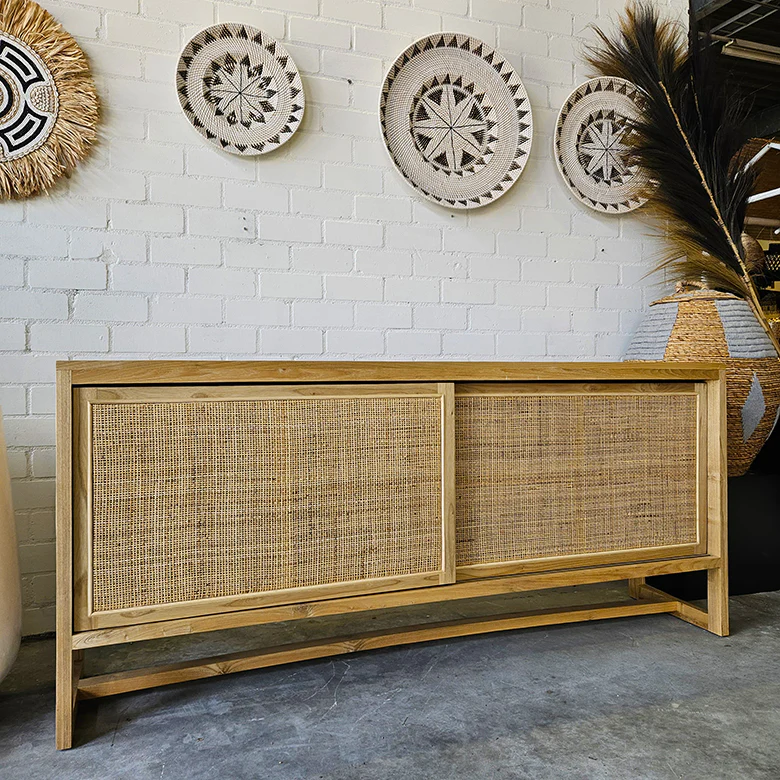 Dressoir teak hout met webbing