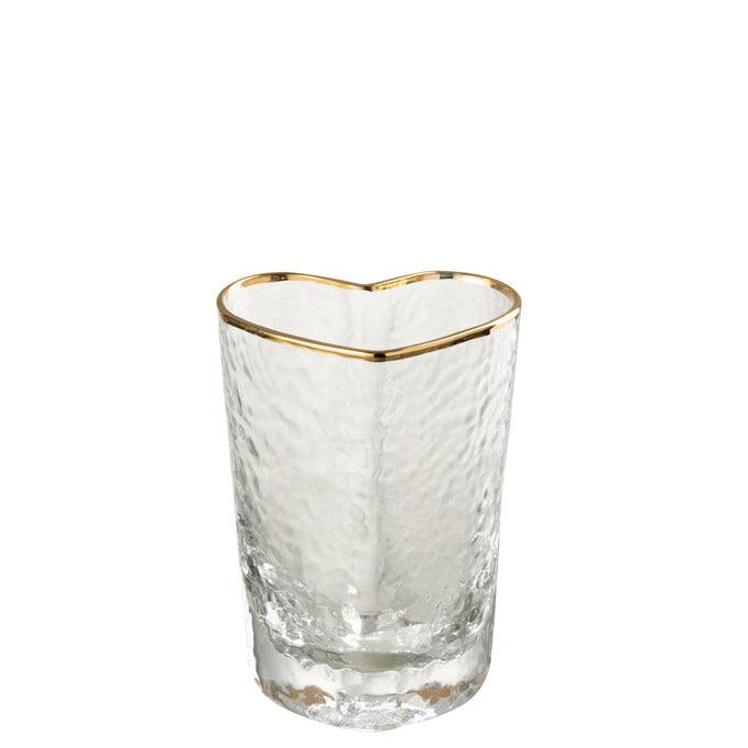 Drinkglas – Hart – Glas – Goud/ Transparant