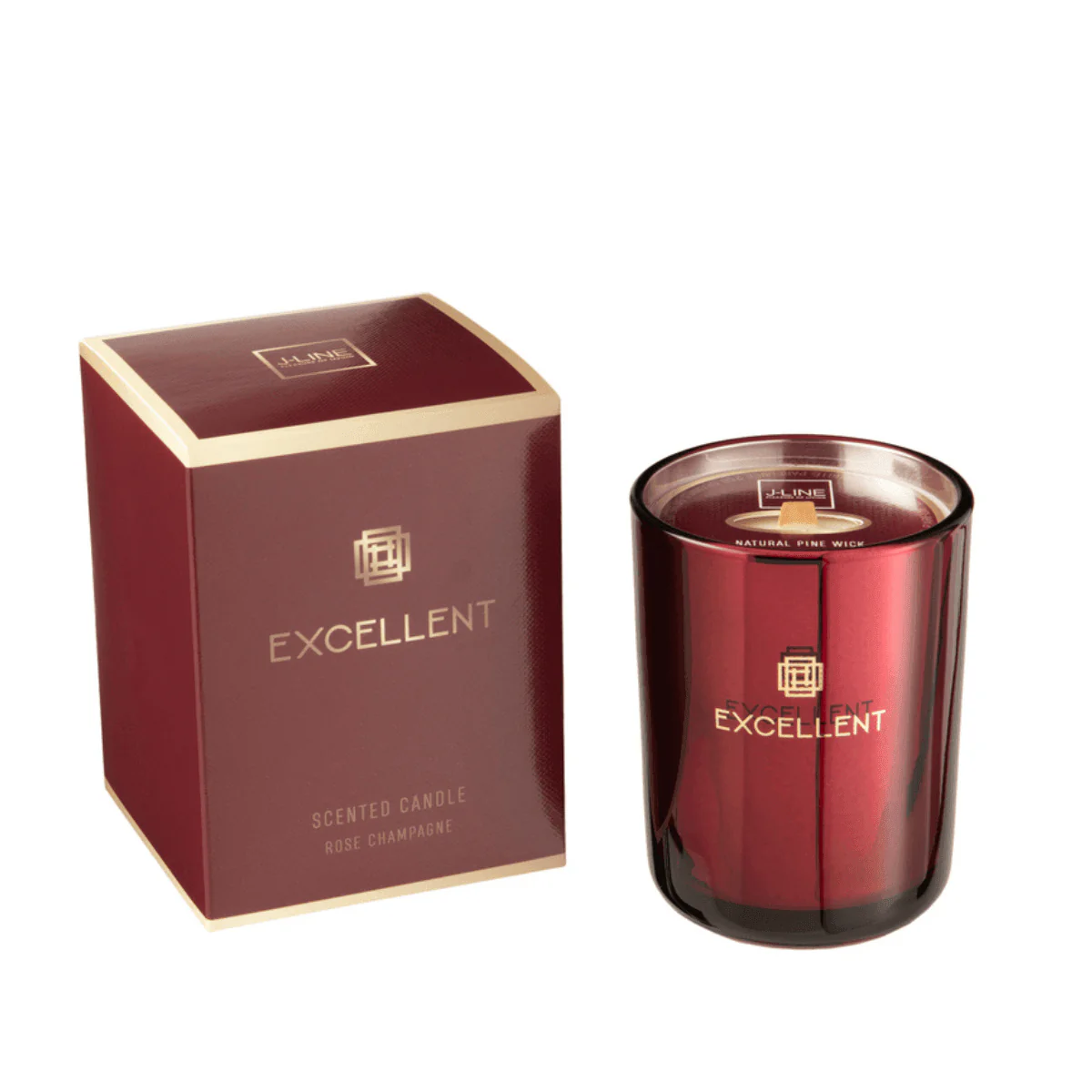 Geurkaars – Excellent – Rose – Champagne – Wijnrood – S – 50u