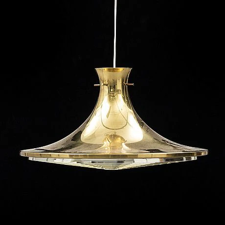 Gouden vintage hanglamp, Zweden 1960 (#213)