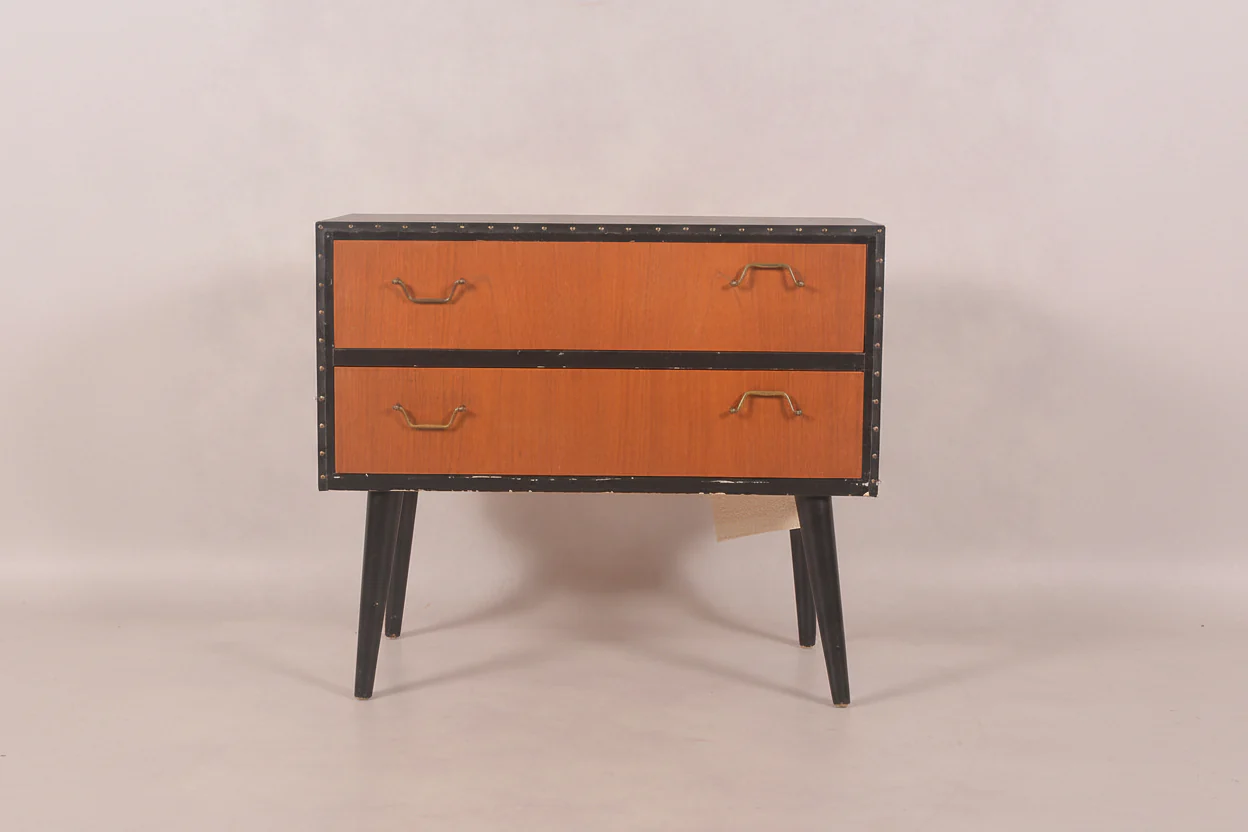Vintage teak ladekast met skai, Zweden rond 1960 (#191)