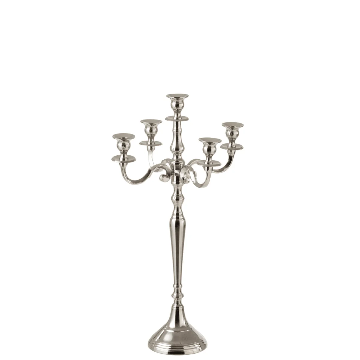 Kandelaar – 5 Armen – Klassiek – Aluminium – Zilver – S