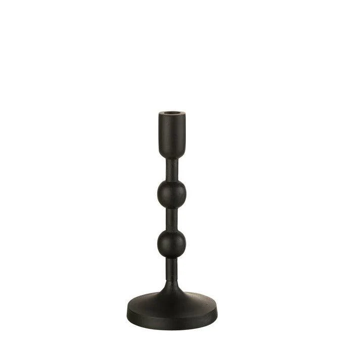 Kandelaar – Bollen – Aluminium – Zwart – L