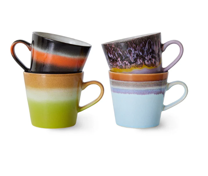 70’s Cappuccino Koppen Solid (set van 4)