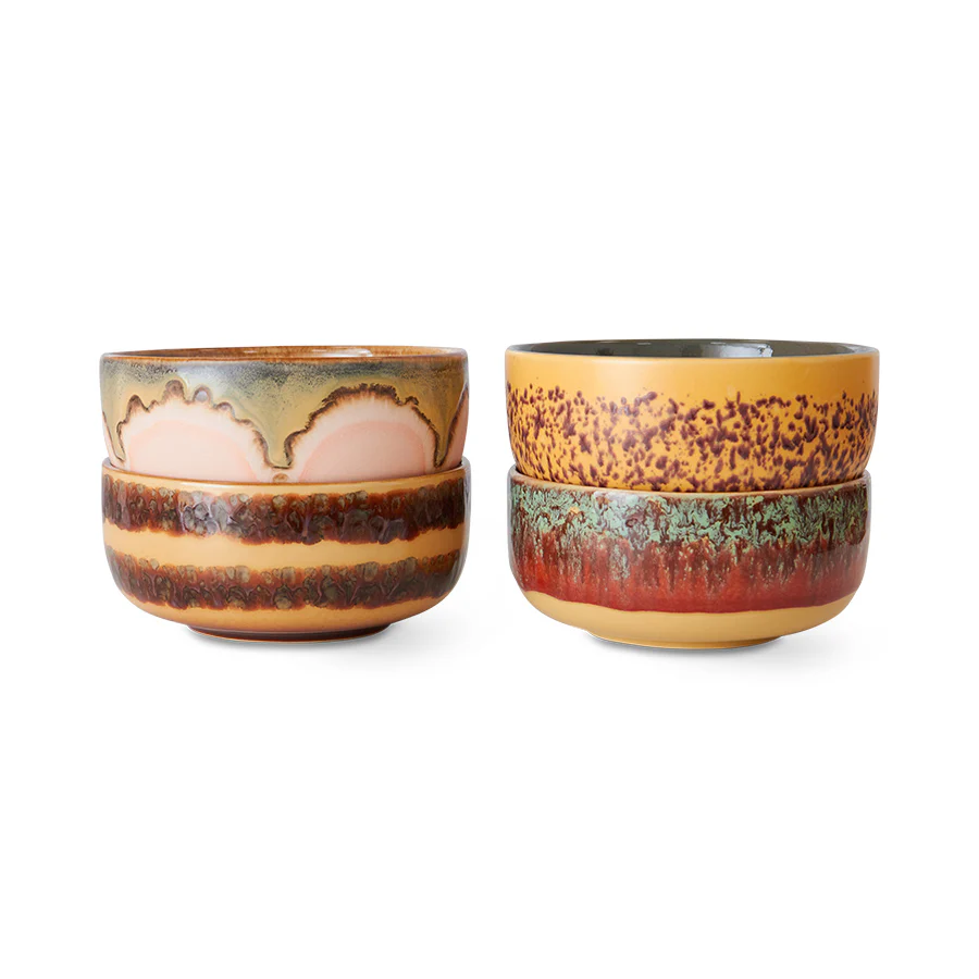 70s ceramics: Dessert Kommen Harbour (set of 4)