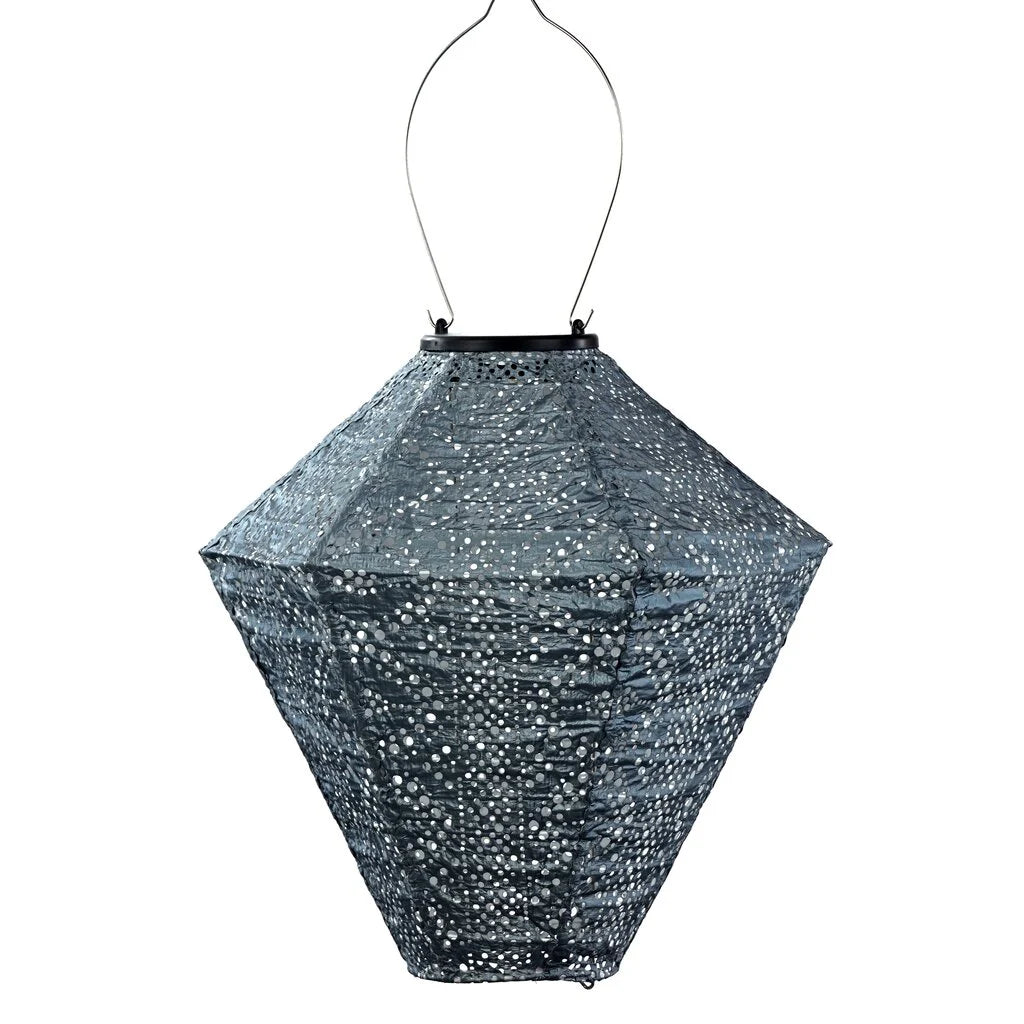 Lumiz Solar Lampion – Diamond 28cm Lace (Grijsblauw)