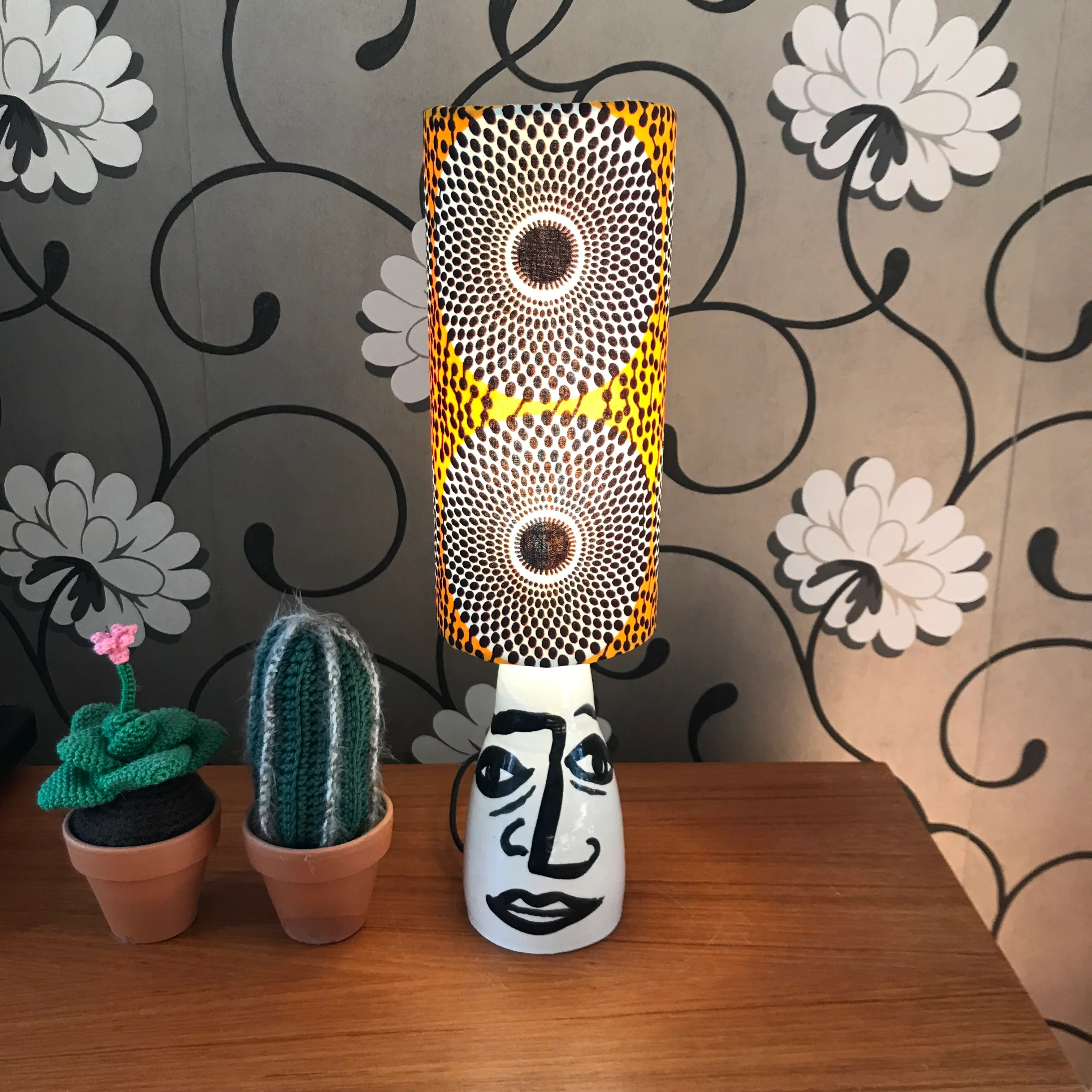 Handgemaakte schemerlamp ( face)