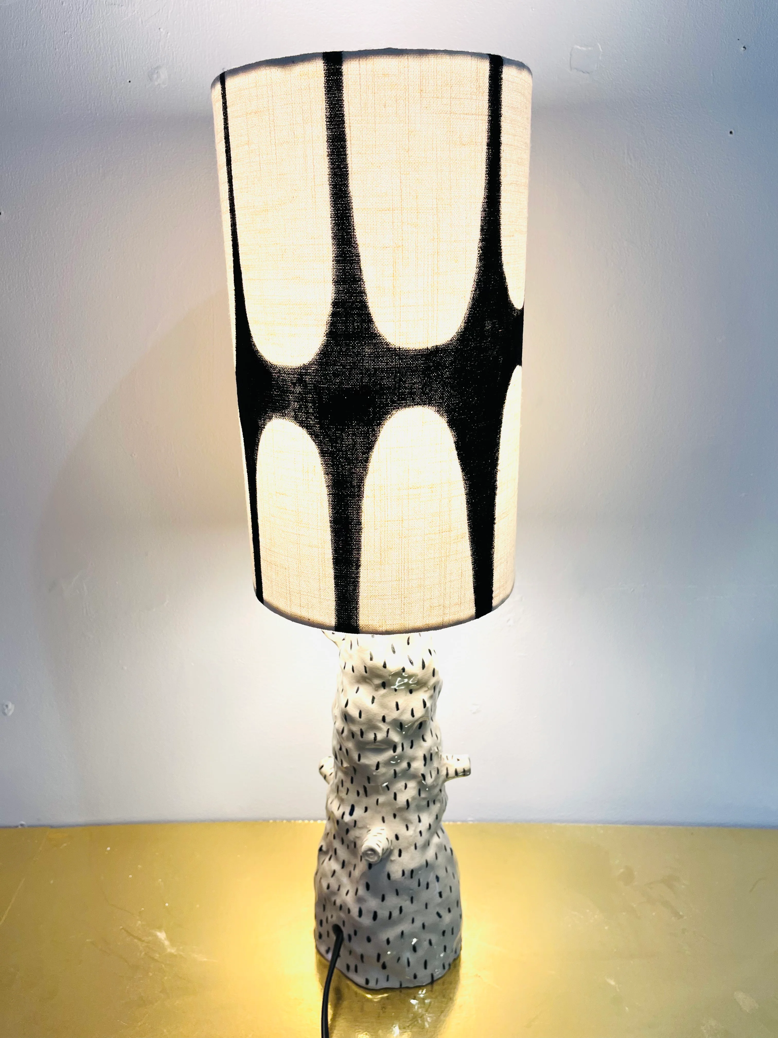 Handgemaakte schemerlamp ( zwart wit)
