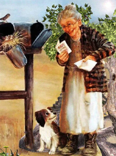 Oma met Hond Oma met Hond