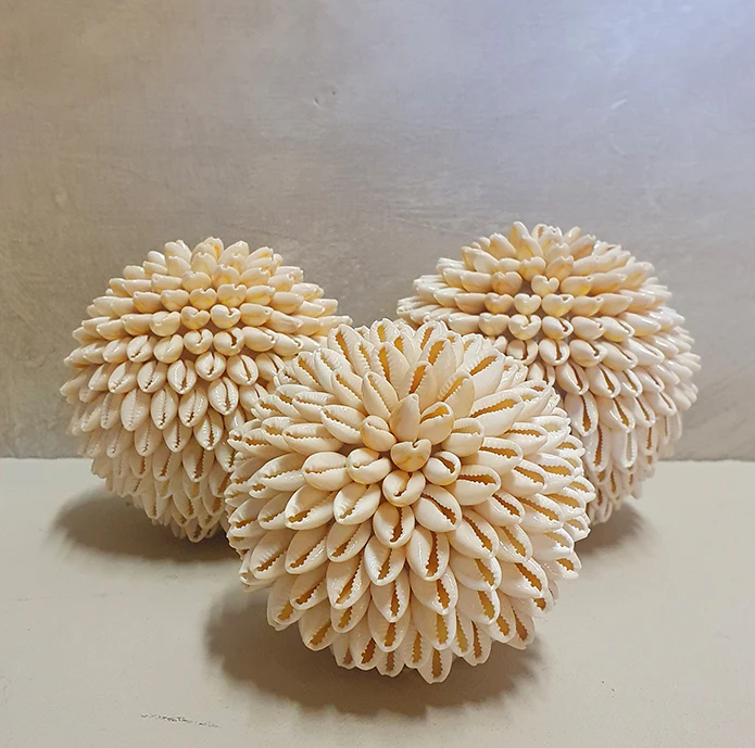 Decoratieve ballen schelp zalmroze
